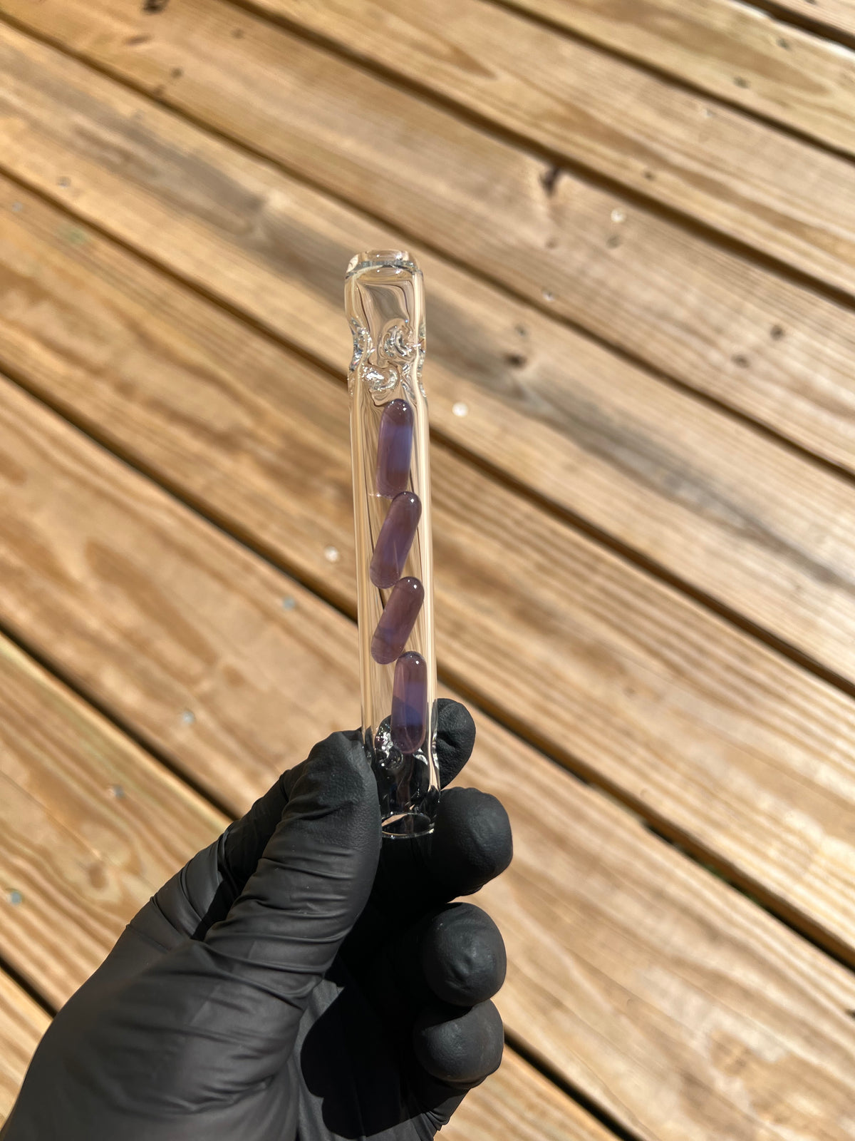Tinymight Glass 4 Terp Pill Stem w/ dimpled mouthpiece - Wild berry satin
