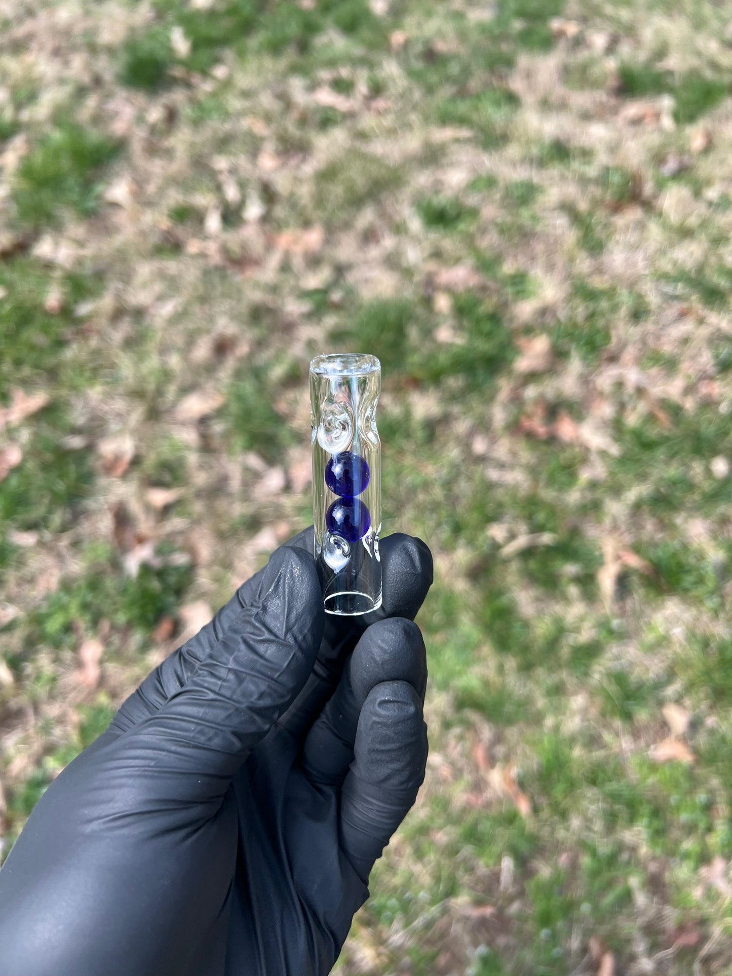 Frolic glass 2 marble Stem - Cobalt