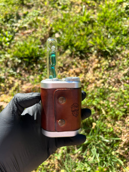 Tinymight Glass 3 Terp Pill Stem w/ dimpled mouthpiece - Blue Waves Opal #2