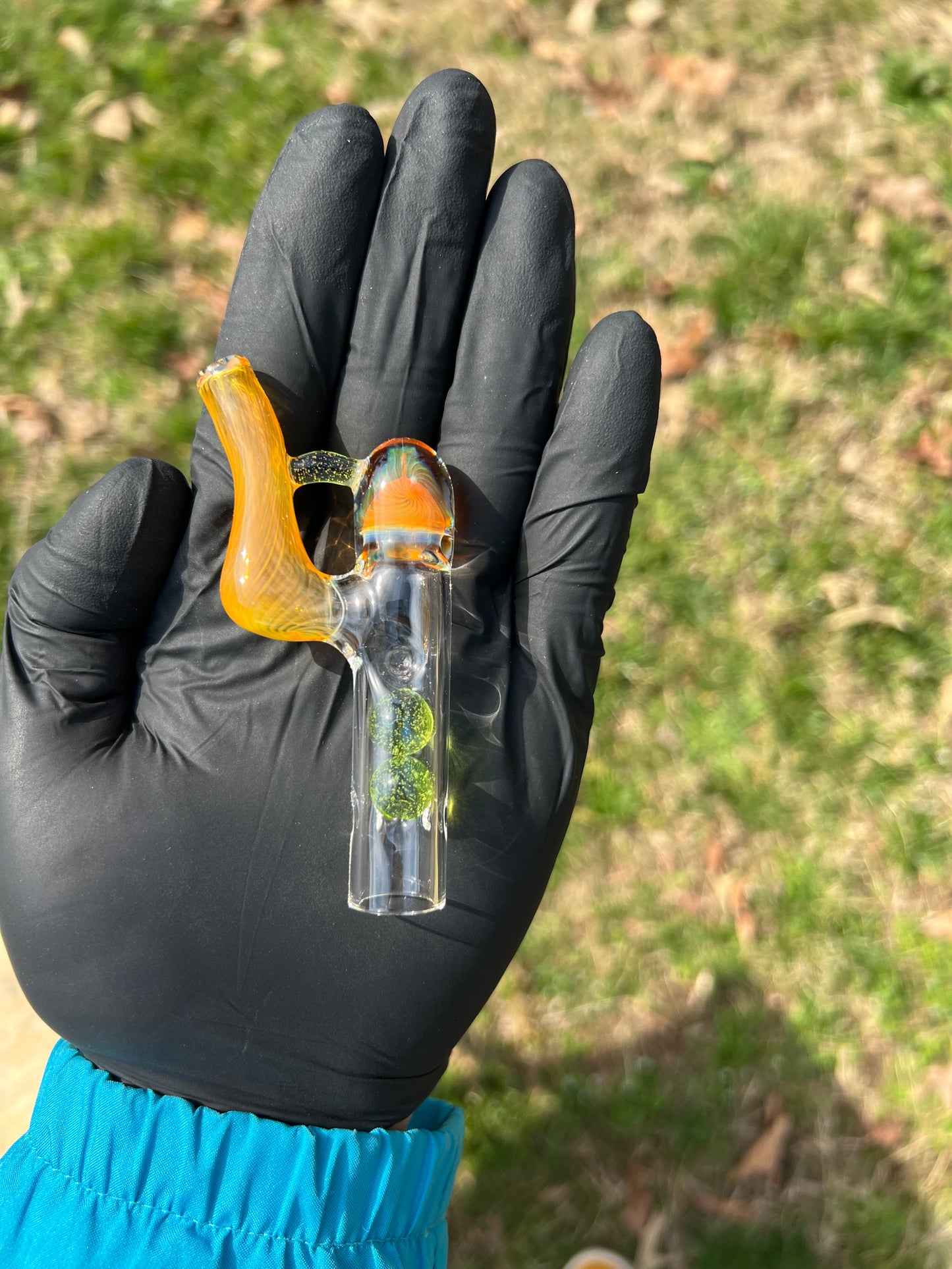 Frolic glass 2 marble implosion stem- Limeade