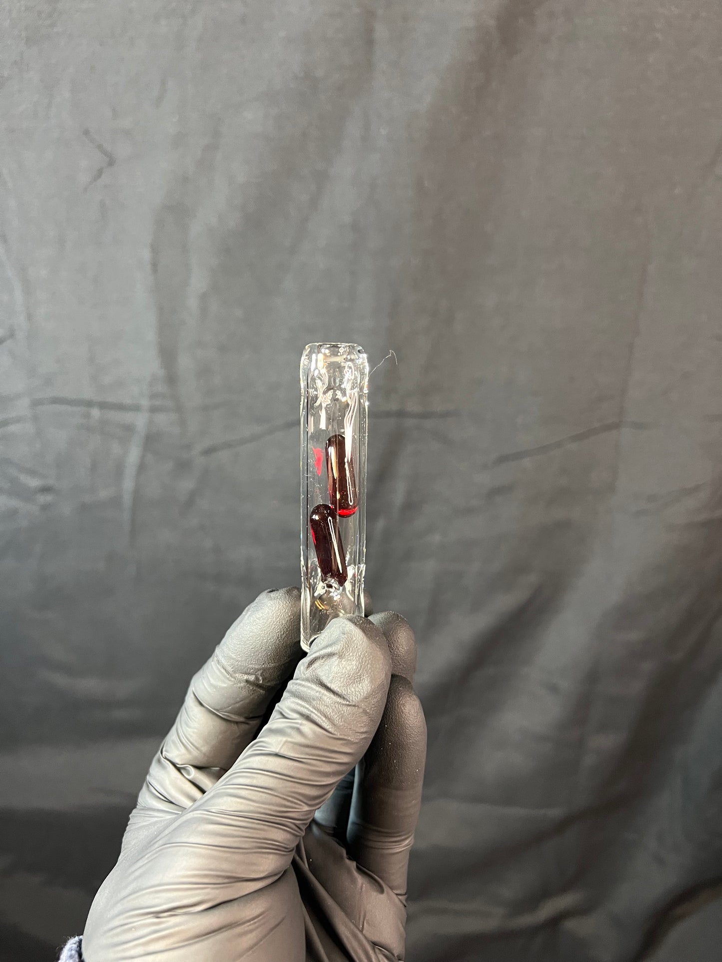 Tinymight Glass 2 Terp Pill Stem w/ dimpled mouthpiece - Red