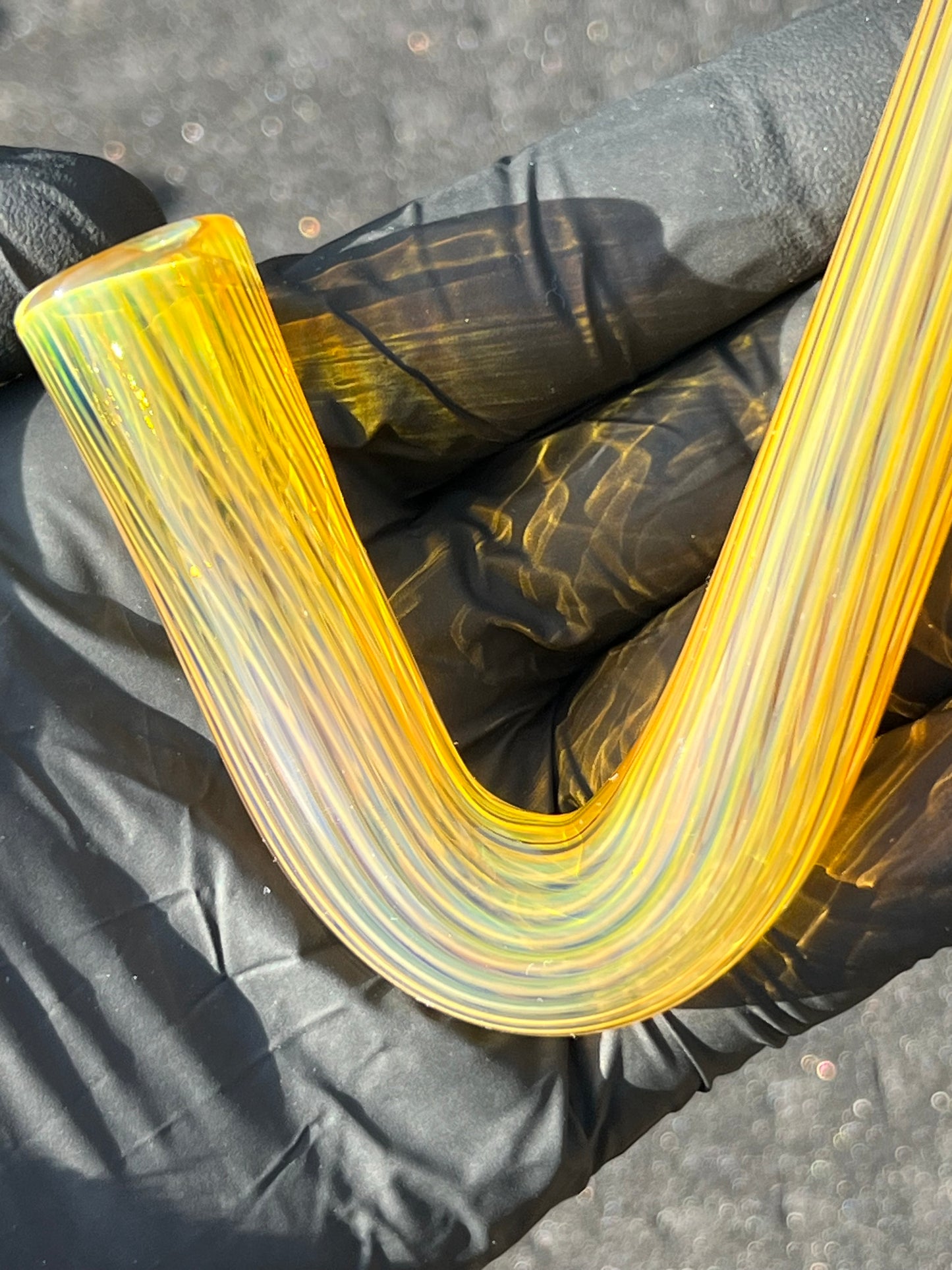 14mm Glass J hook - Silver Fume#1