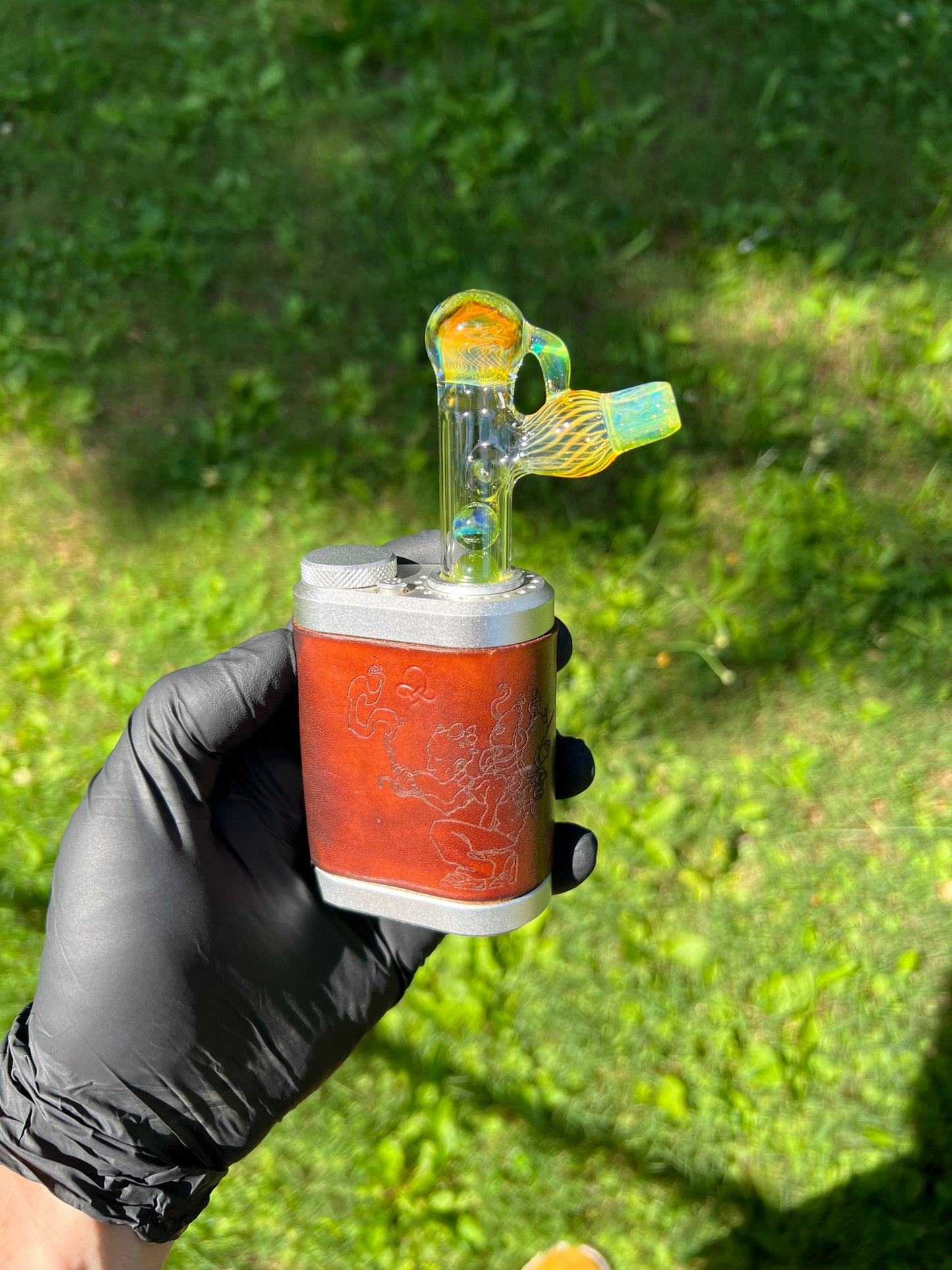 Tinymight Glass 3 Marble Stem implosion- Limeade #1
