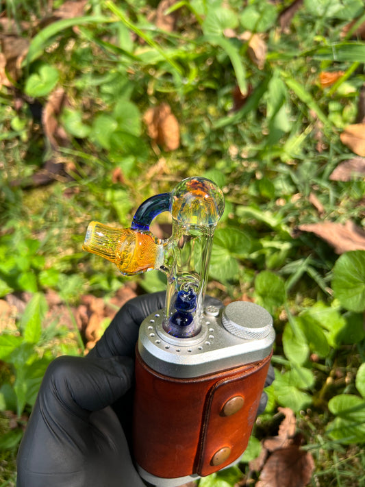 Tinymight Glass 3 Marble Stem implosion- Silver fume/ Cobalt #2
