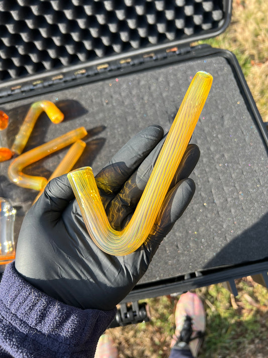 14mm Glass J hook - Silver Fume#1