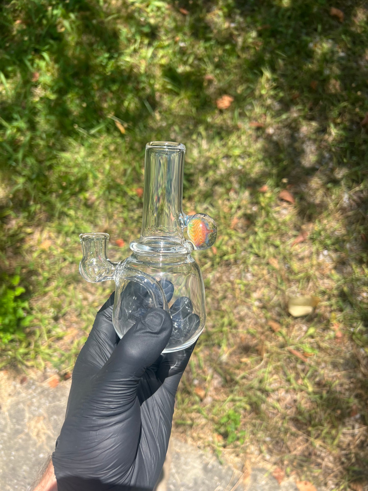14mm one piece Silver Fume Female Banger Hanger