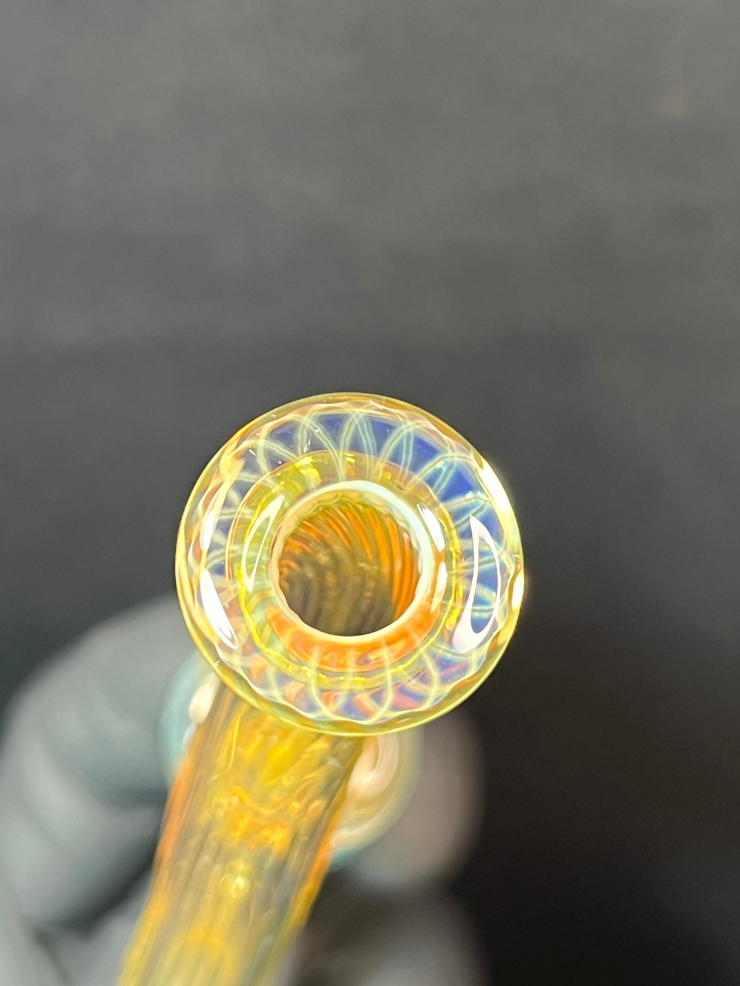 Tinymight Glass 3 Marble Stem implosion- Silver fume/ Marina #2