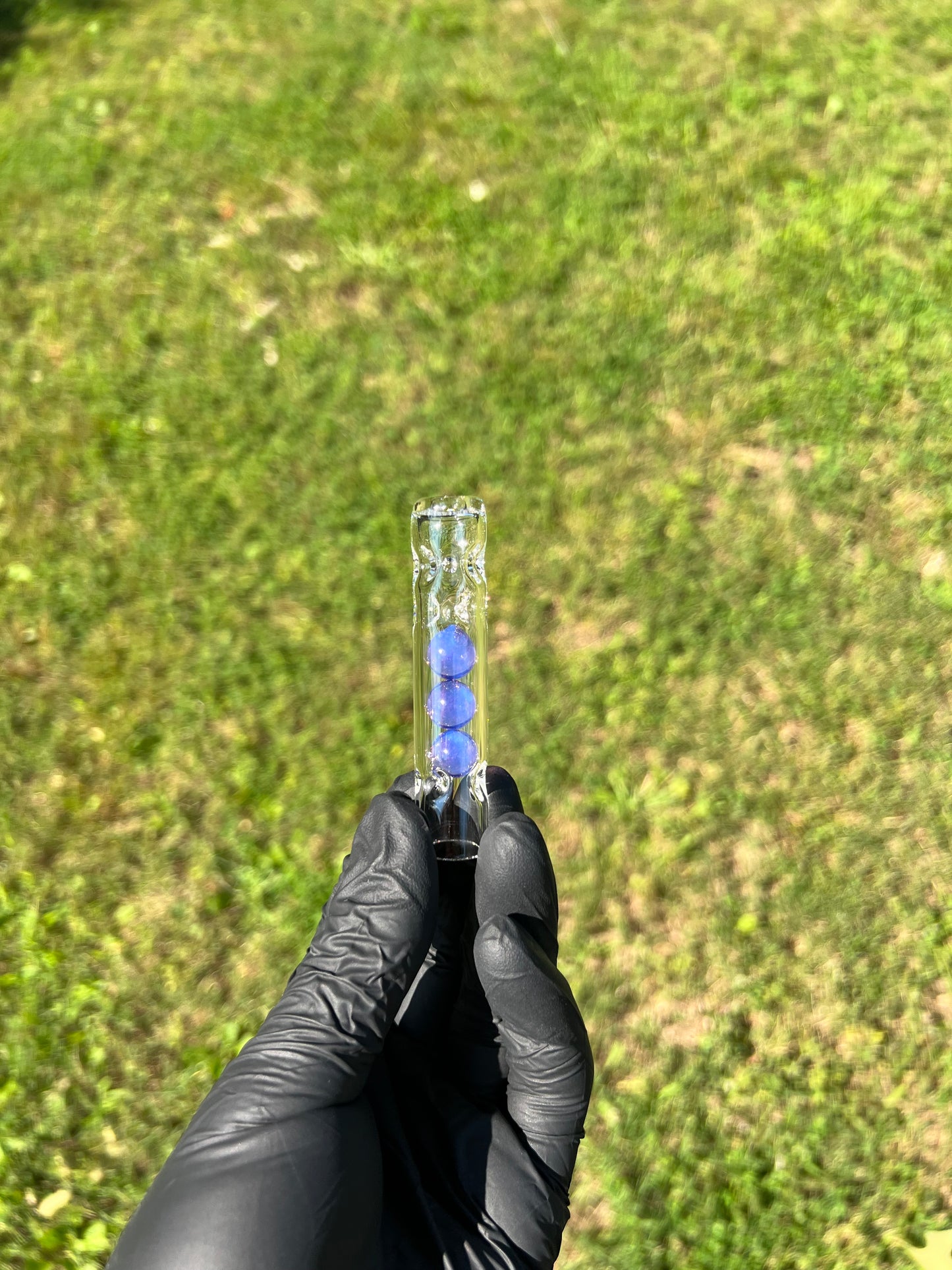 Tinymight Glass 3 Marble Stem w/dimpled mouthpiece - Amethyst Opal