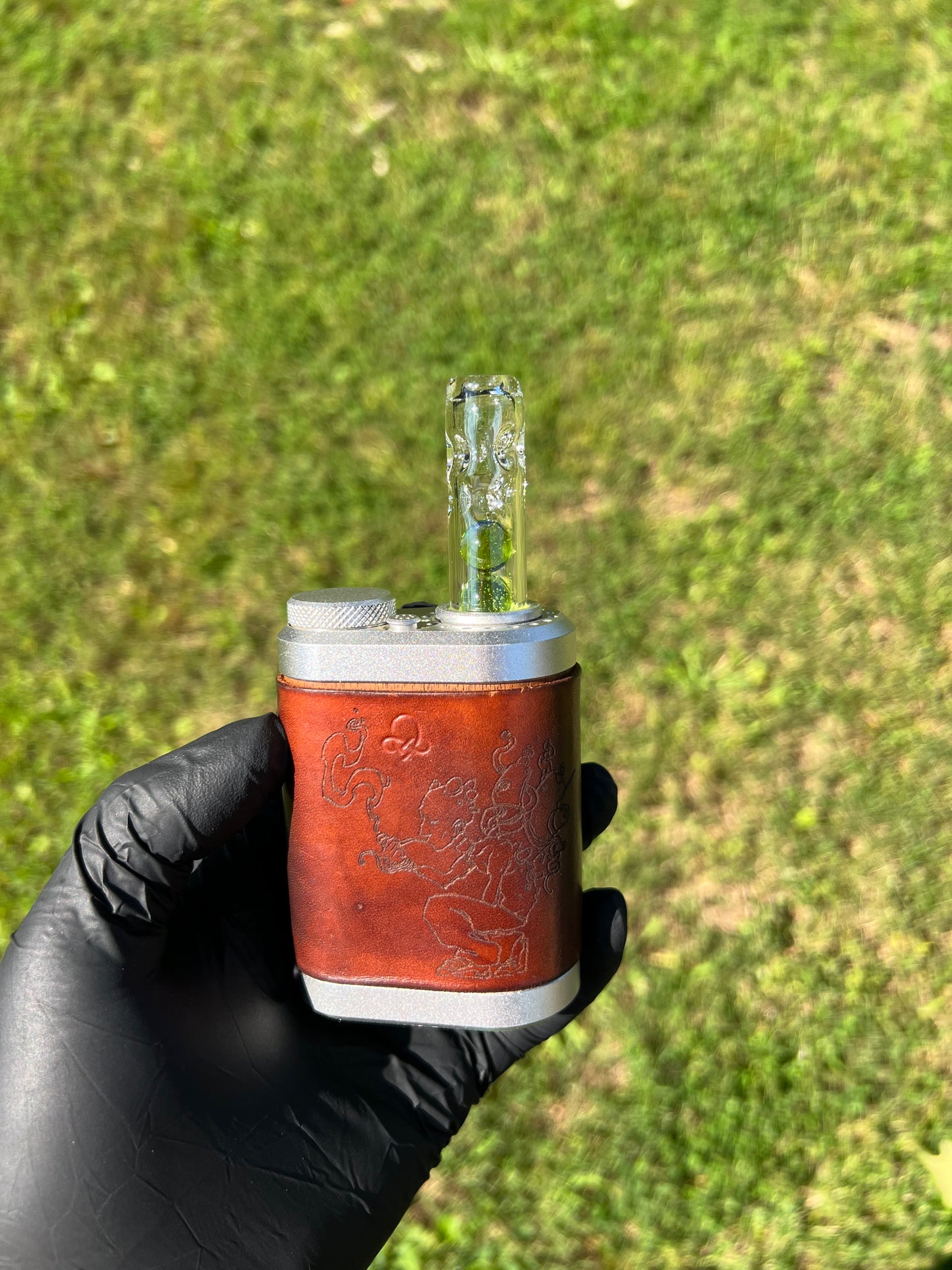 Tinymight Glass 3 Marble Stem w/dimpled mouthpiece - Limeade
