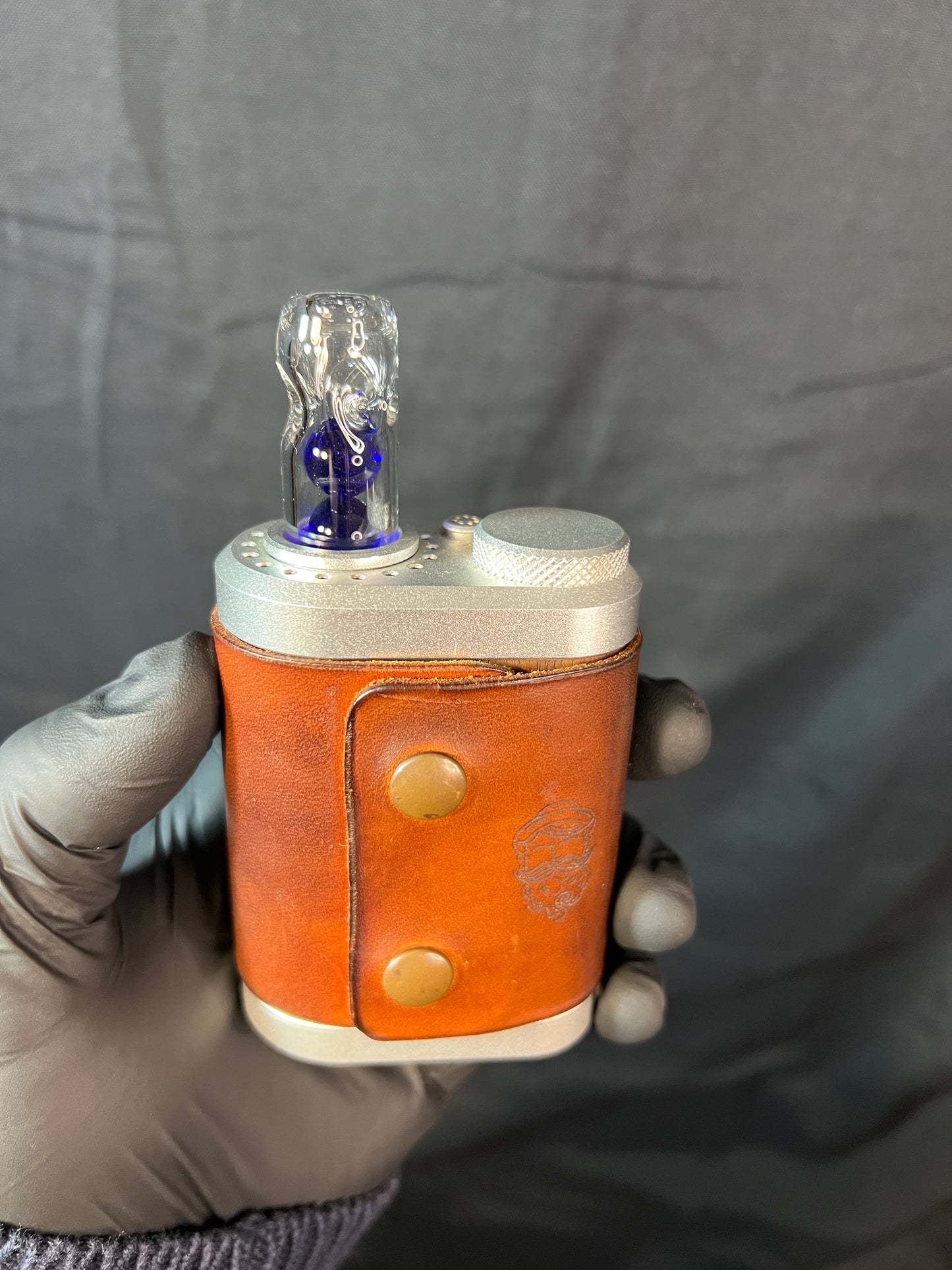 Tinymight Glass 3 Marble Stem w/dimpled mouthpiece - cobalt #1