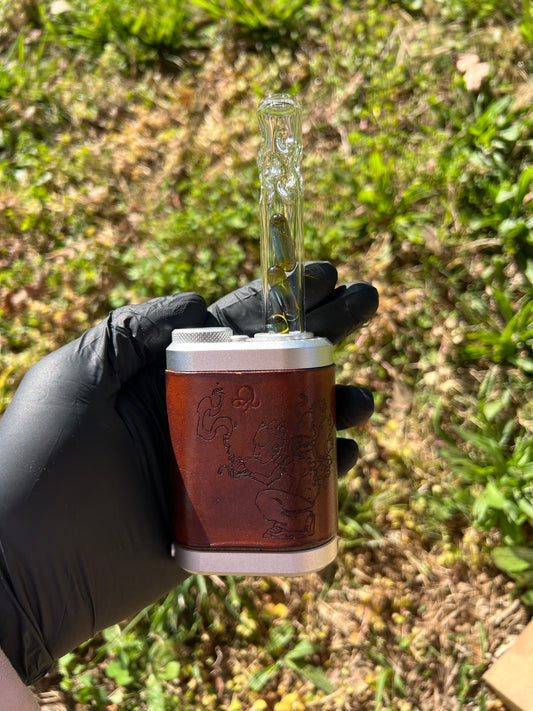 Tinymight Glass 3 Terp Pill Stem w/ dimpled mouthpiece -Nightshade #4