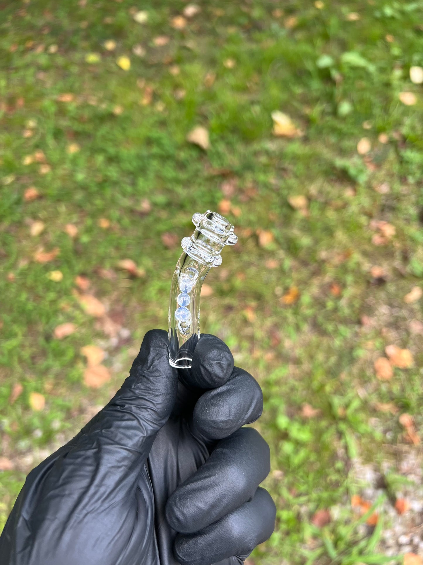 Potv Lobo/ One Glass marble stem w/ blown Mp - Ghost