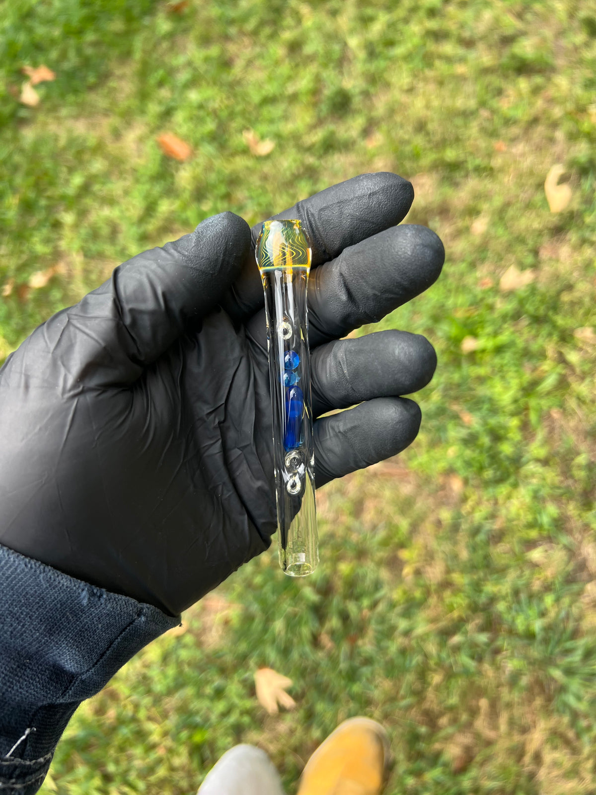 Firewood 11/12 Glass Terp Pill/ marble Implosion stem- sapphire opal