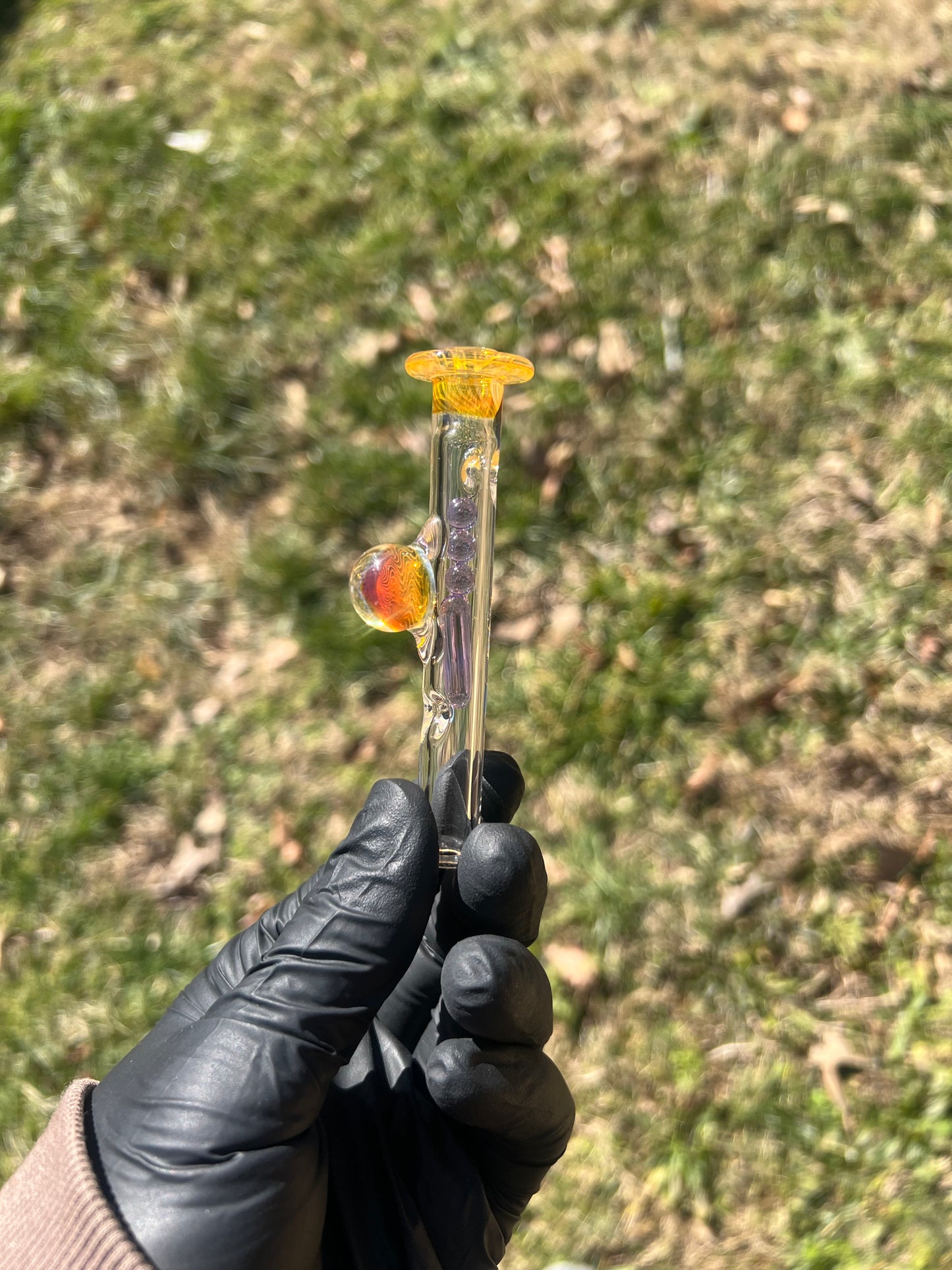 Firewood 11/ Dynavap Glass Terp Pill/ Marble Stem w/fume MP and marble- Dense Purple Amethyst