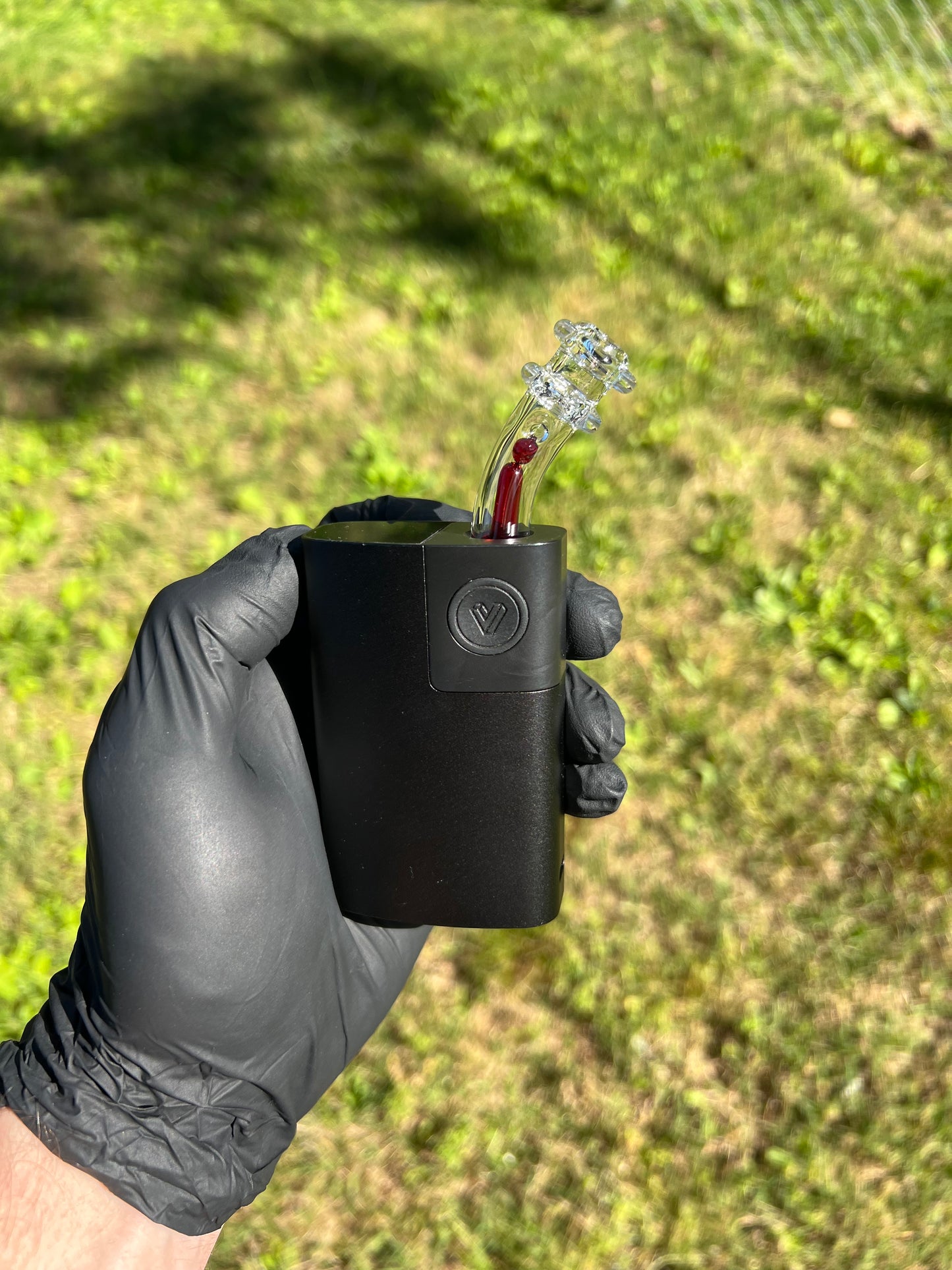 Potv Lobo/ One Glass terp pill/ marble stem w/ blown Mp - Red