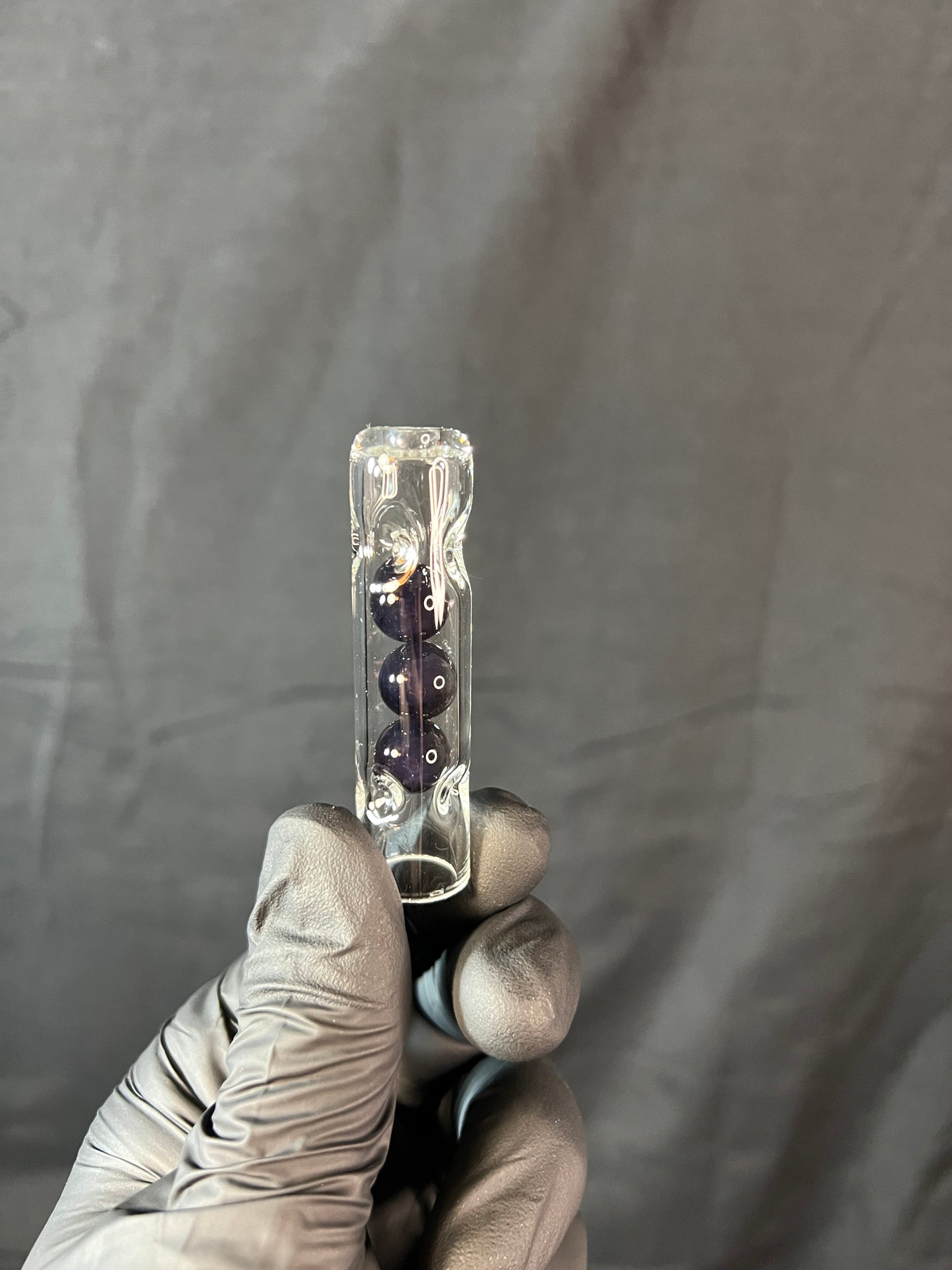 Tinymight Glass 3 Marble Stem w/dimpled mouthpiece -blackberry jam