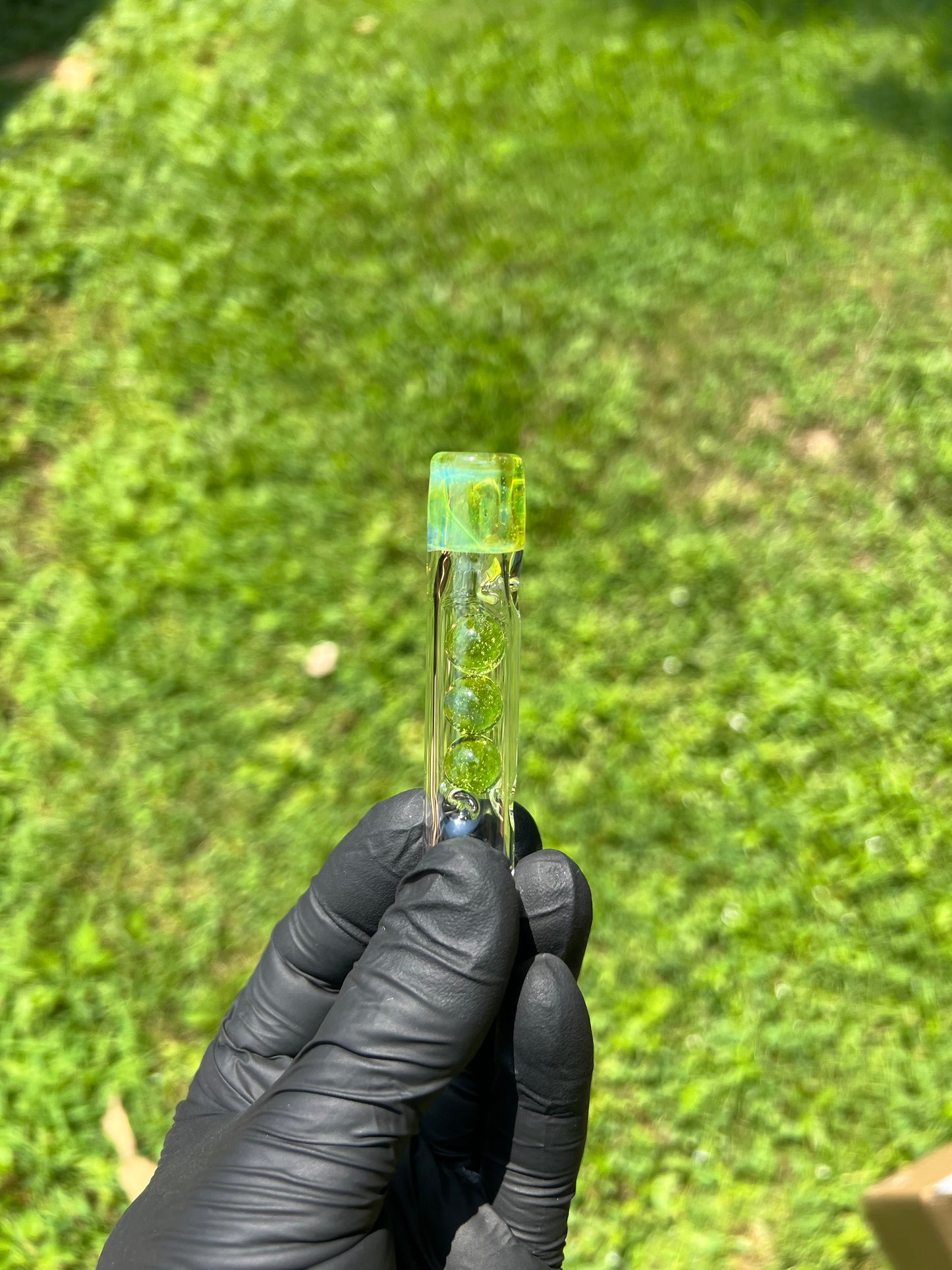Tinymight Glass 3 Marble Stem w/ Color mouthpiece - Limeade