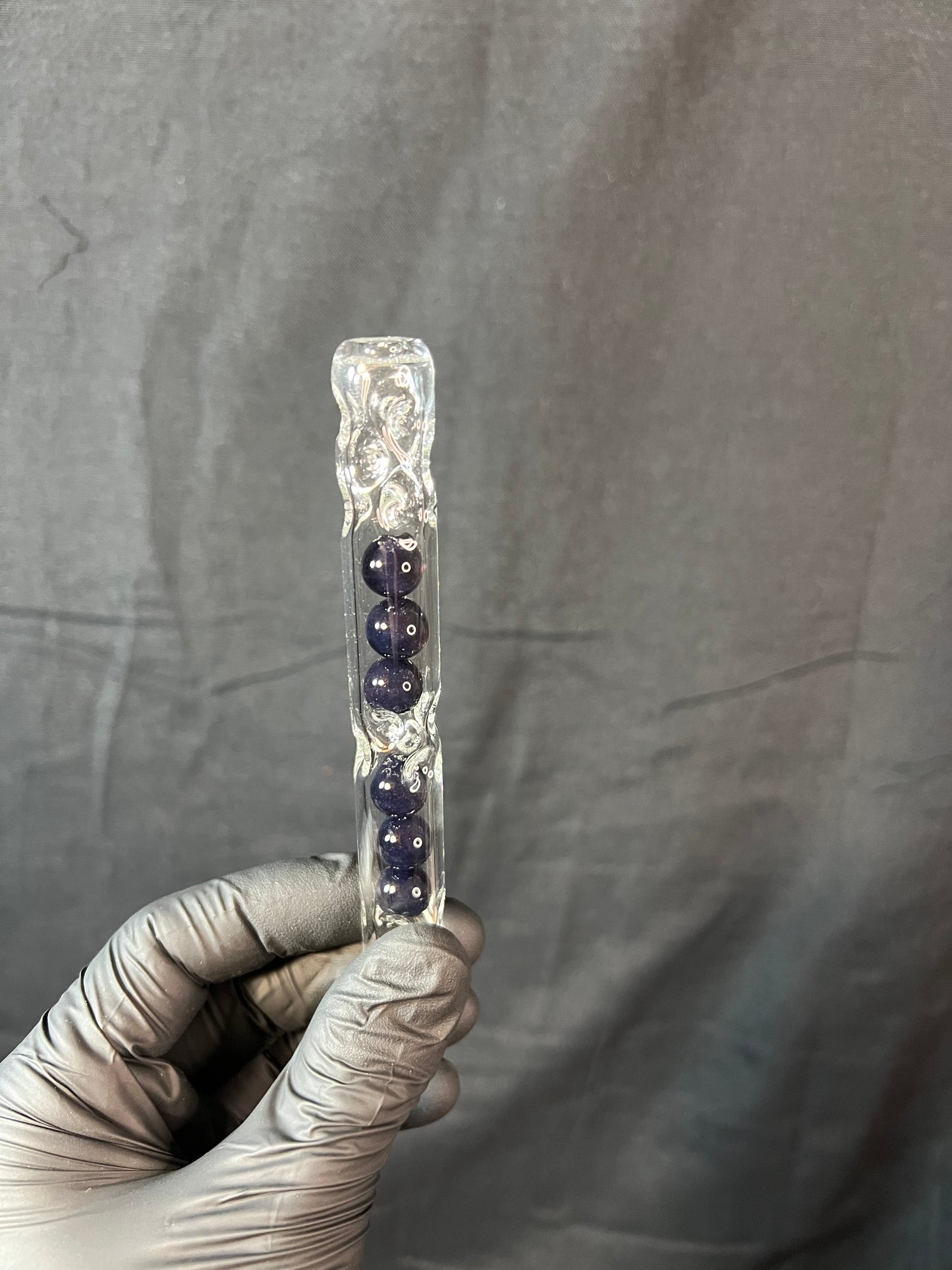 Tinymight Glass 6 Marble Stem w/dimpled mouthpiece - blackberry jam