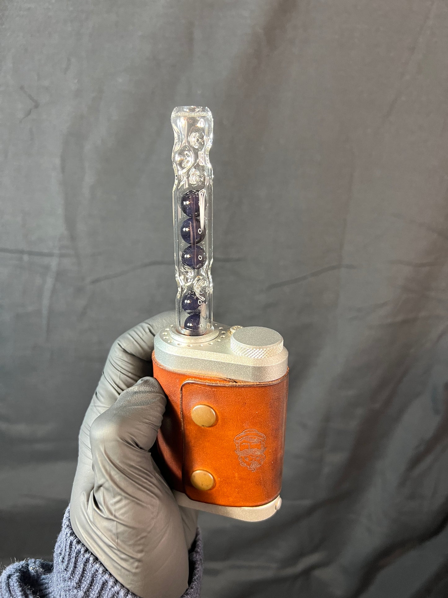 Tinymight Glass 6 Marble Stem w/dimpled mouthpiece - blackberry jam