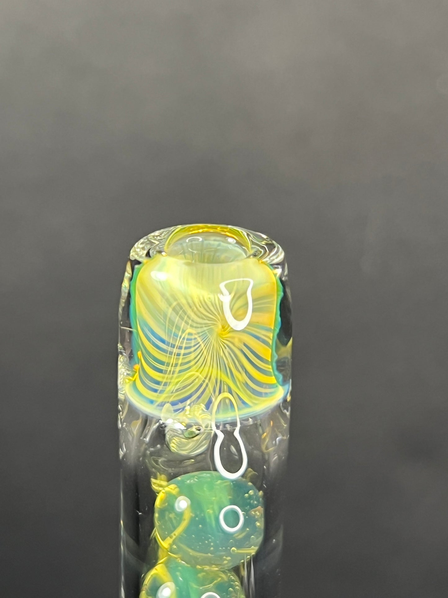Tinymight Glass 3 Marble Stem w/color mouthpiece - Silver Fume/ milky yoshi (CFL) #2