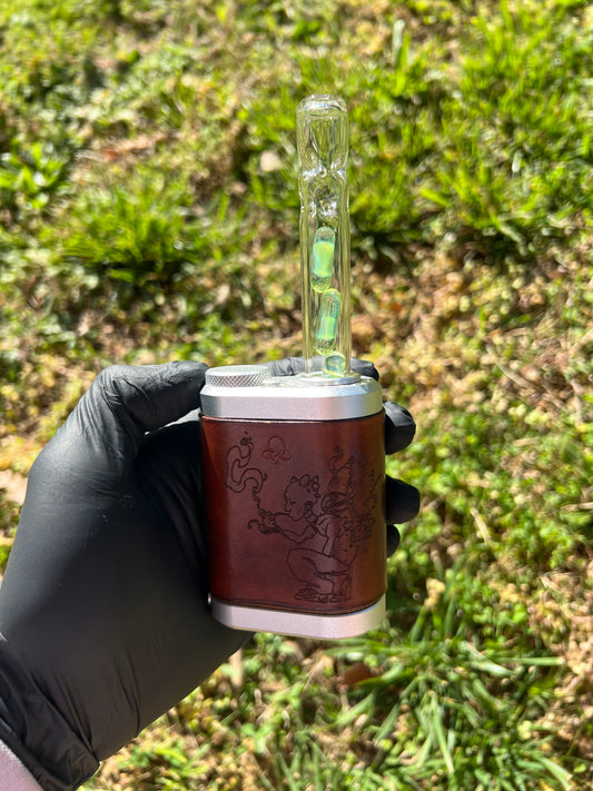 Tinymight Glass 3 Terp Pill Stem w/ dimpled mouthpiece - Green Opal