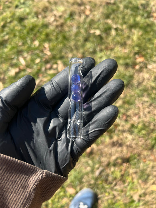 Toad Glass 3 Marble Stem w/dimpled Mp - Dense Purple Amethyst