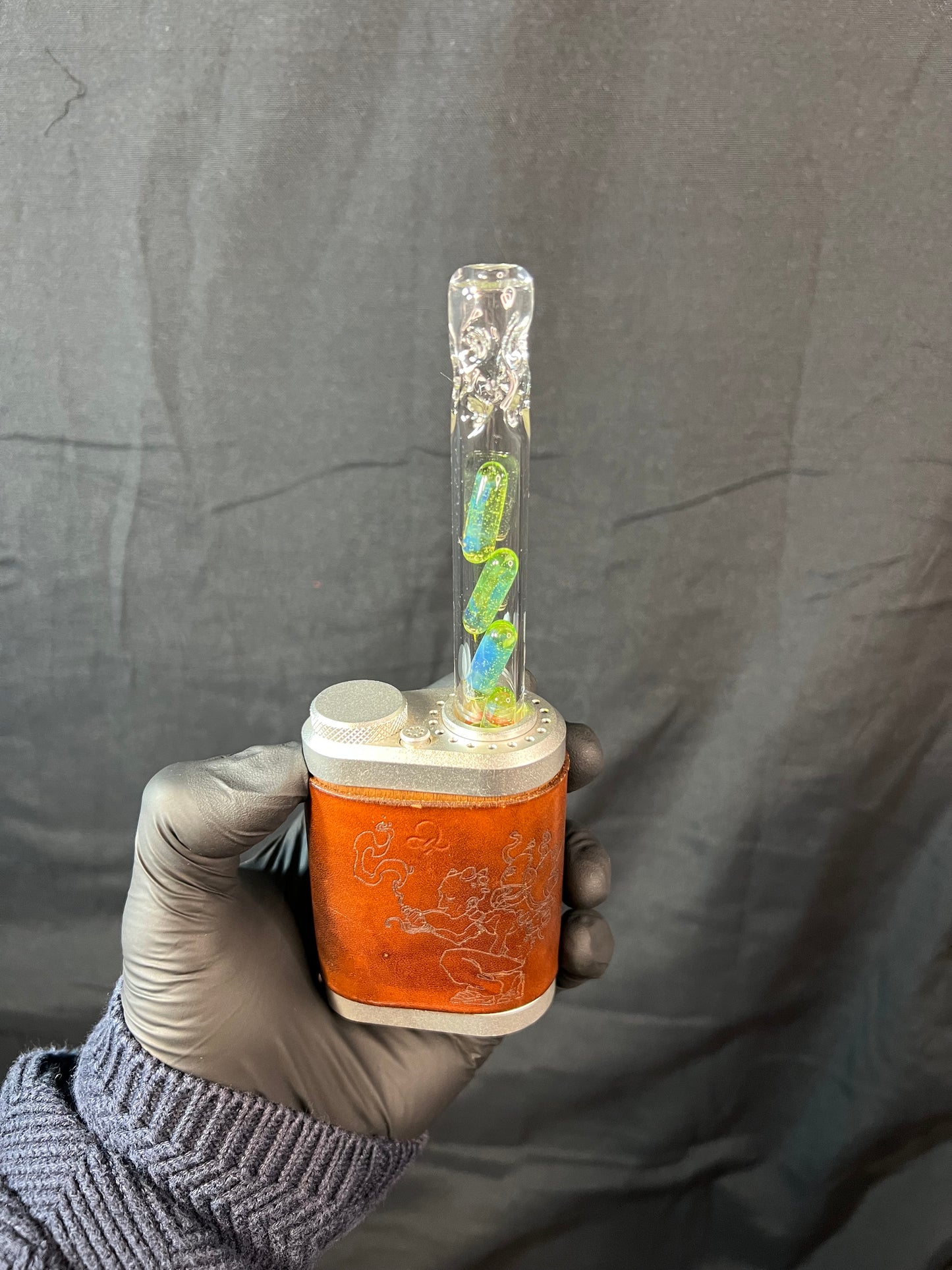 Tinymight Glass 4 Terp Pill Stem w/ dimpled mouthpiece - Limeade