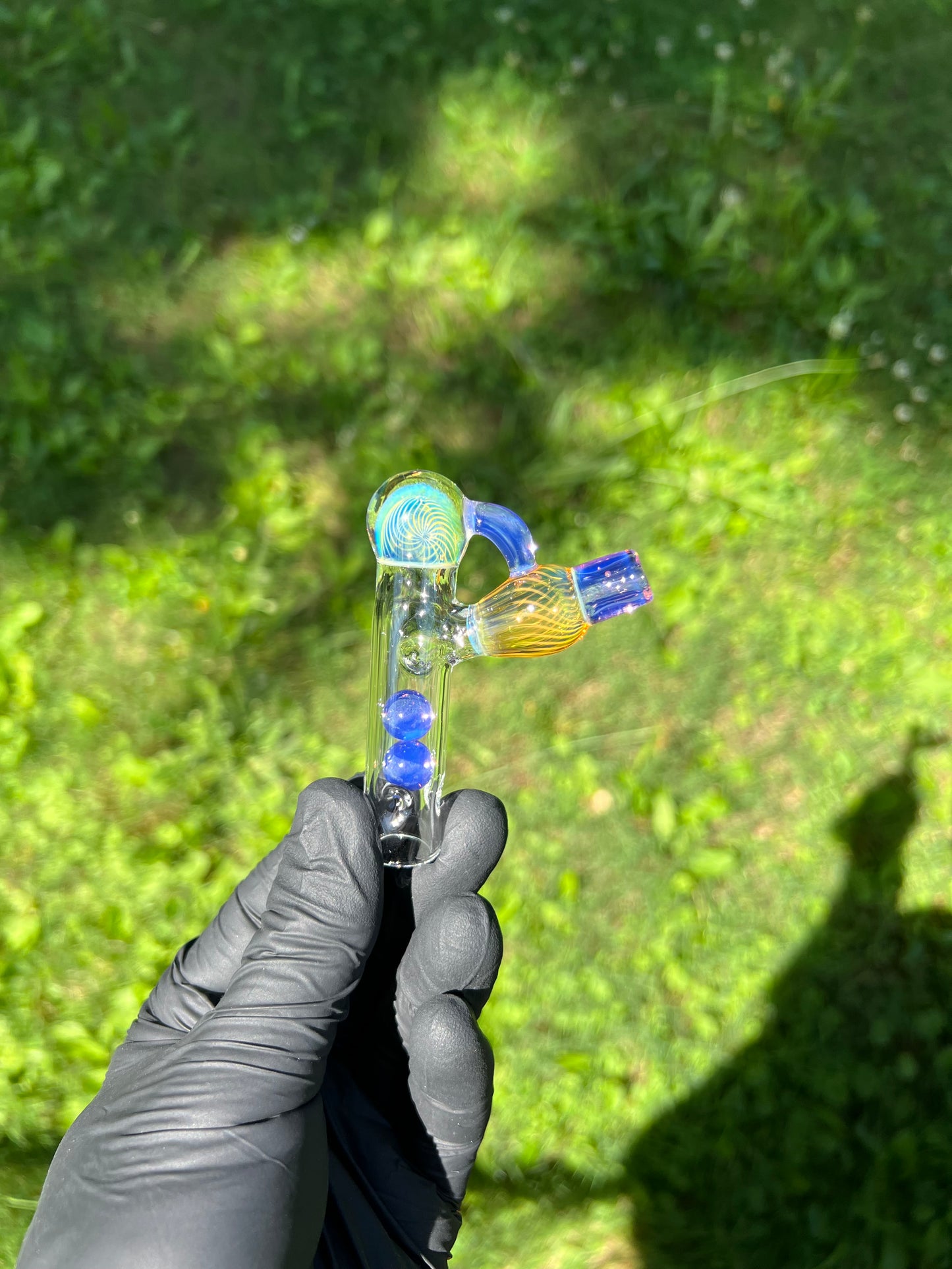 Tinymight Glass 2 Marble Stem implosion- Amethyst Opal #2