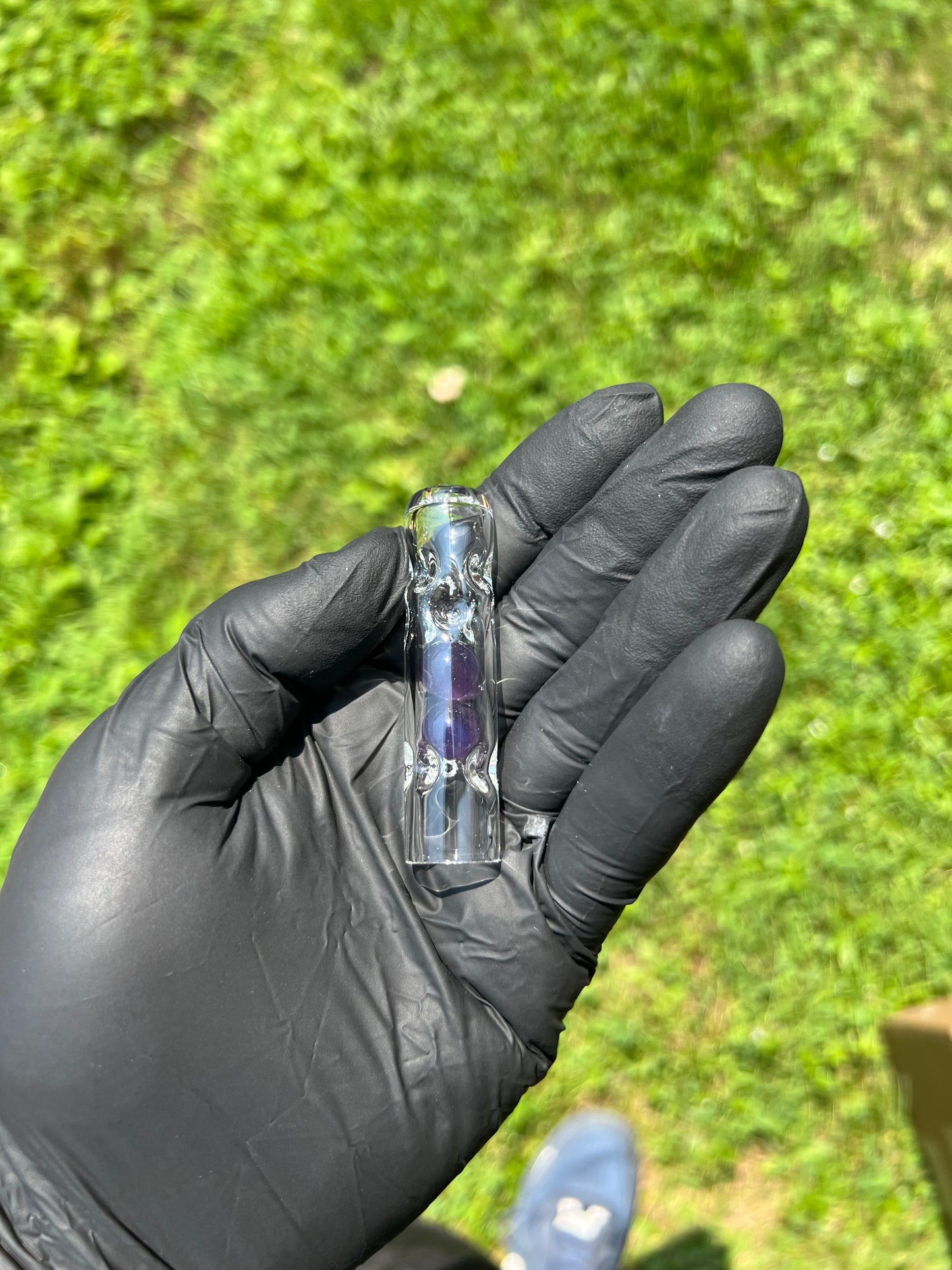 Tinymight Glass 2 Marble Stem w/dimpled mouthpiece - Wildberry satin #2