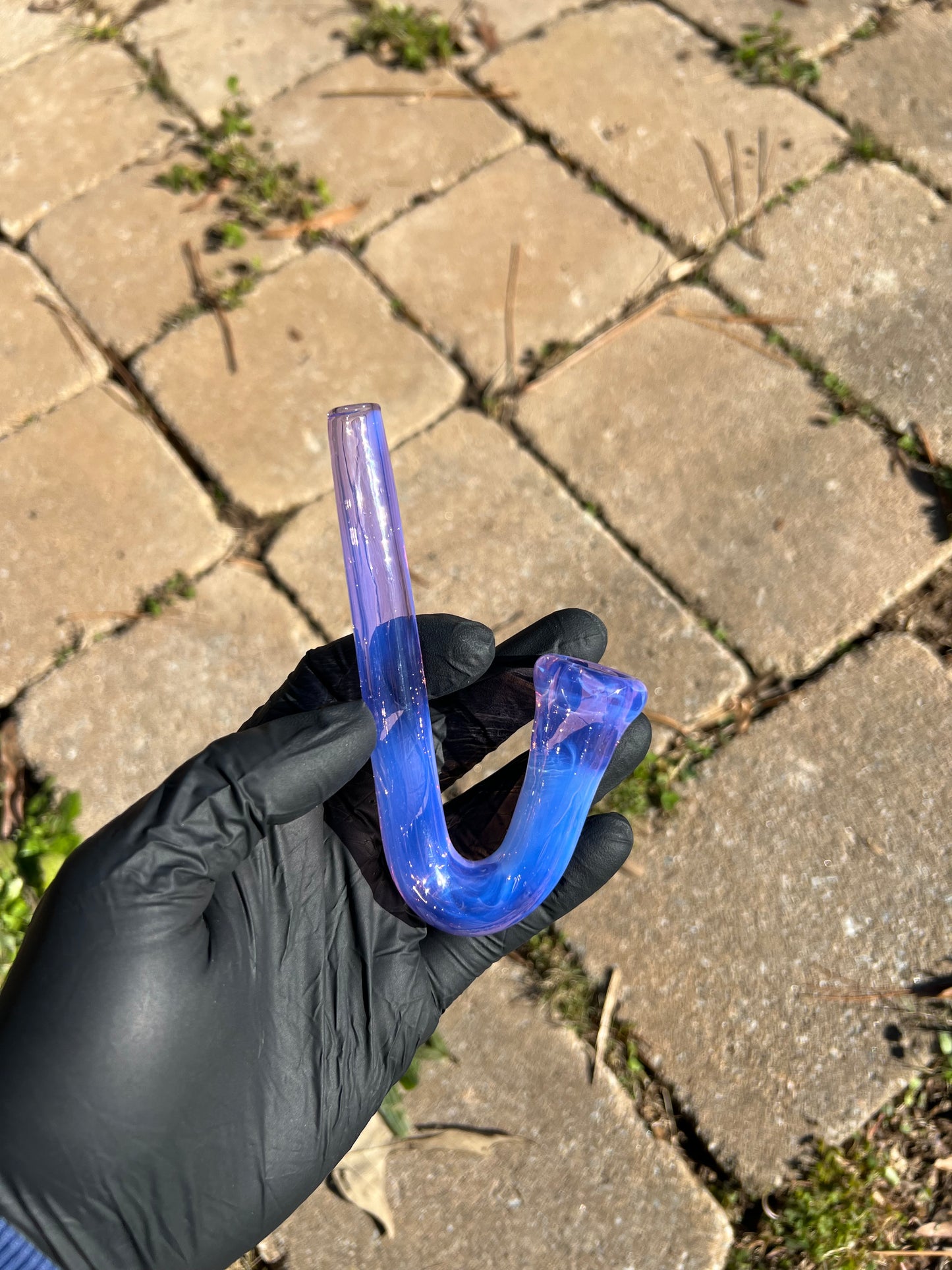 14mm Glass J hook -dense amethyst opal