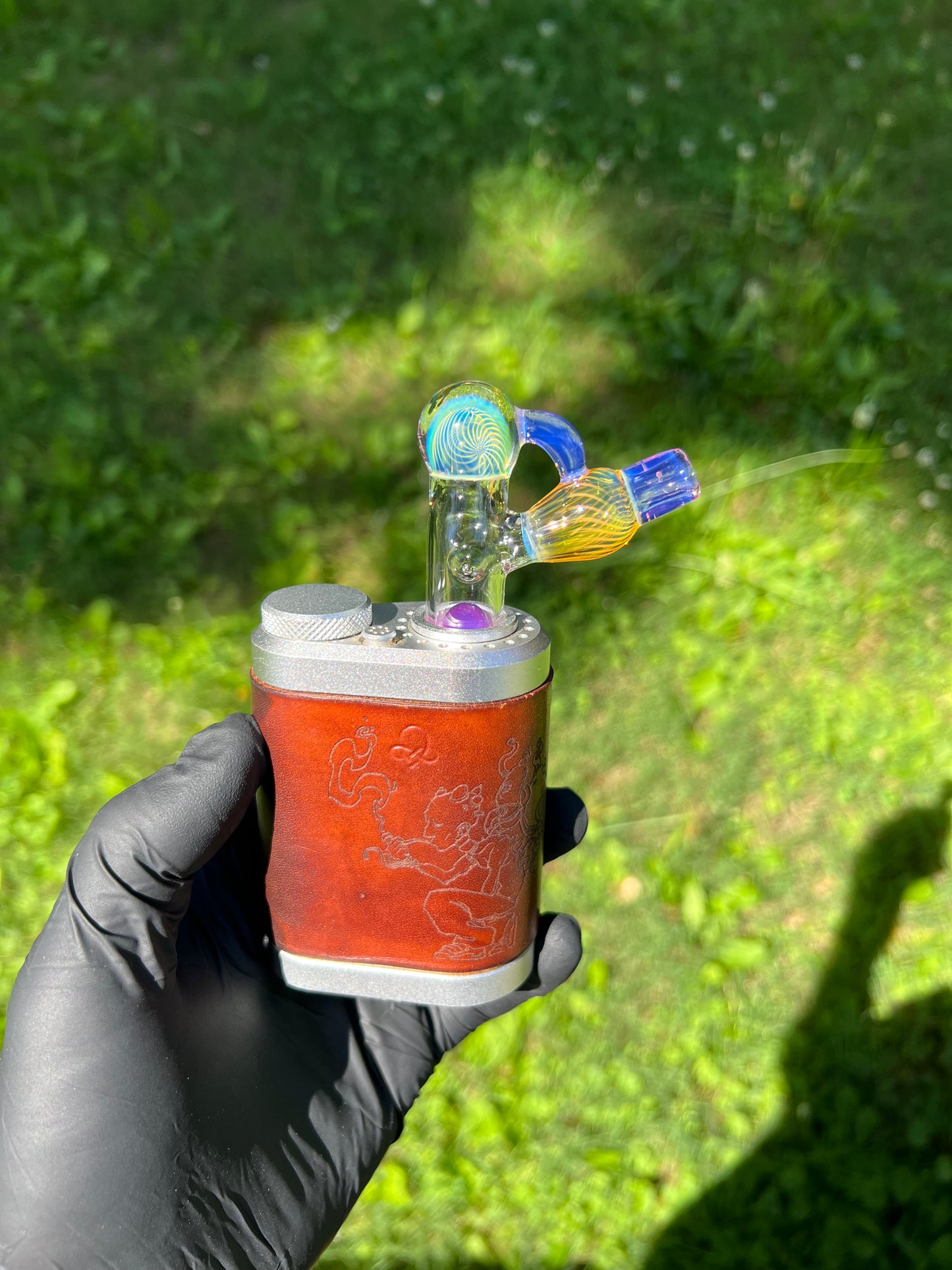 Tinymight Glass 2 Marble Stem implosion- Amethyst Opal #2