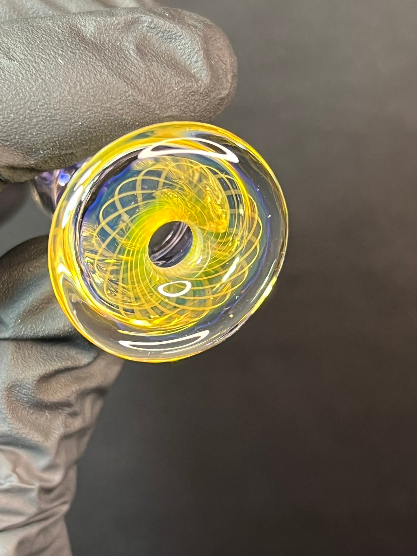 Tinymight Glass 4 Marble Stem w/blown Fume implosion mouthpiece - Purple