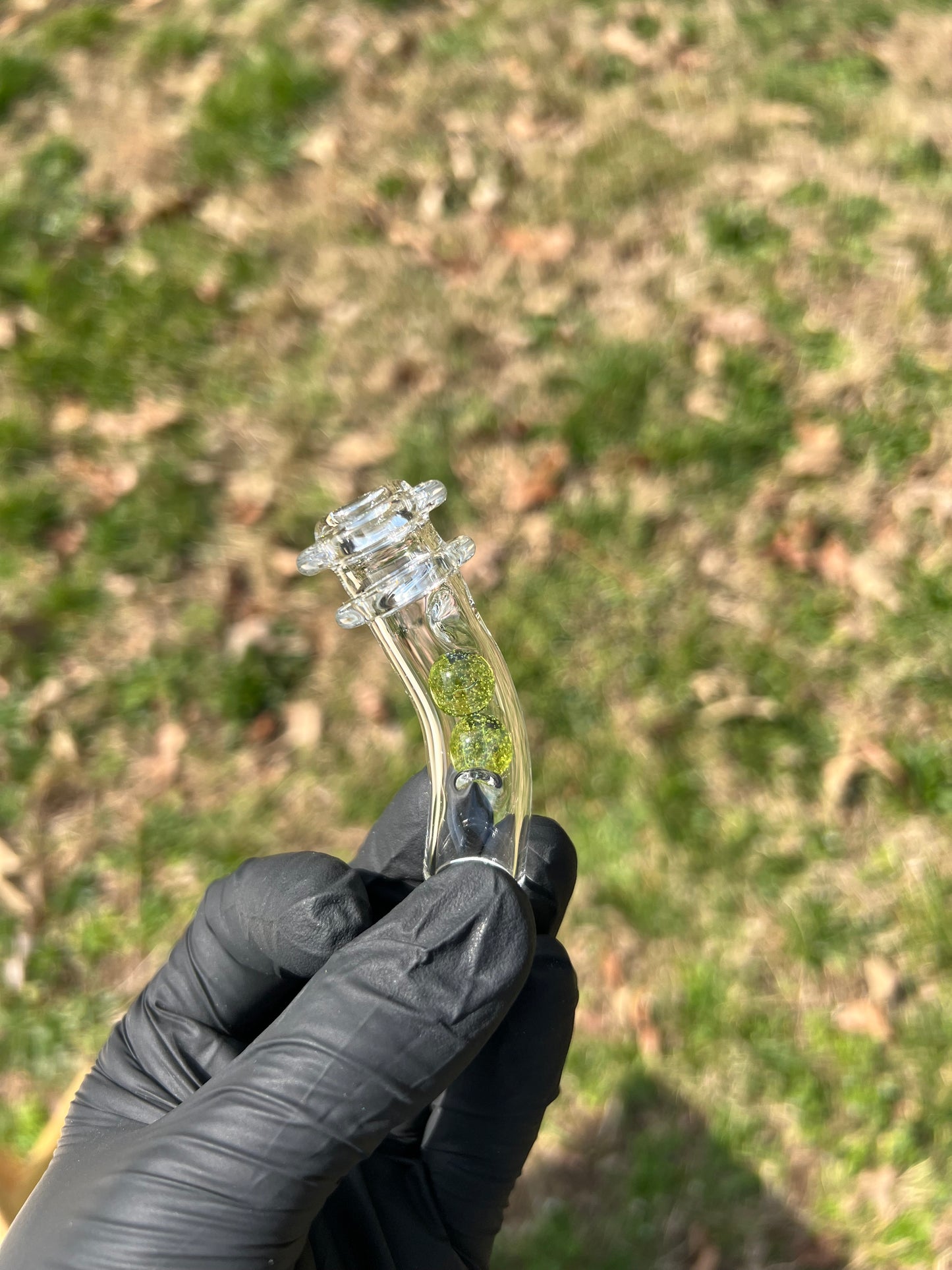 Frolic glass 2 marble curved stem - Limeade