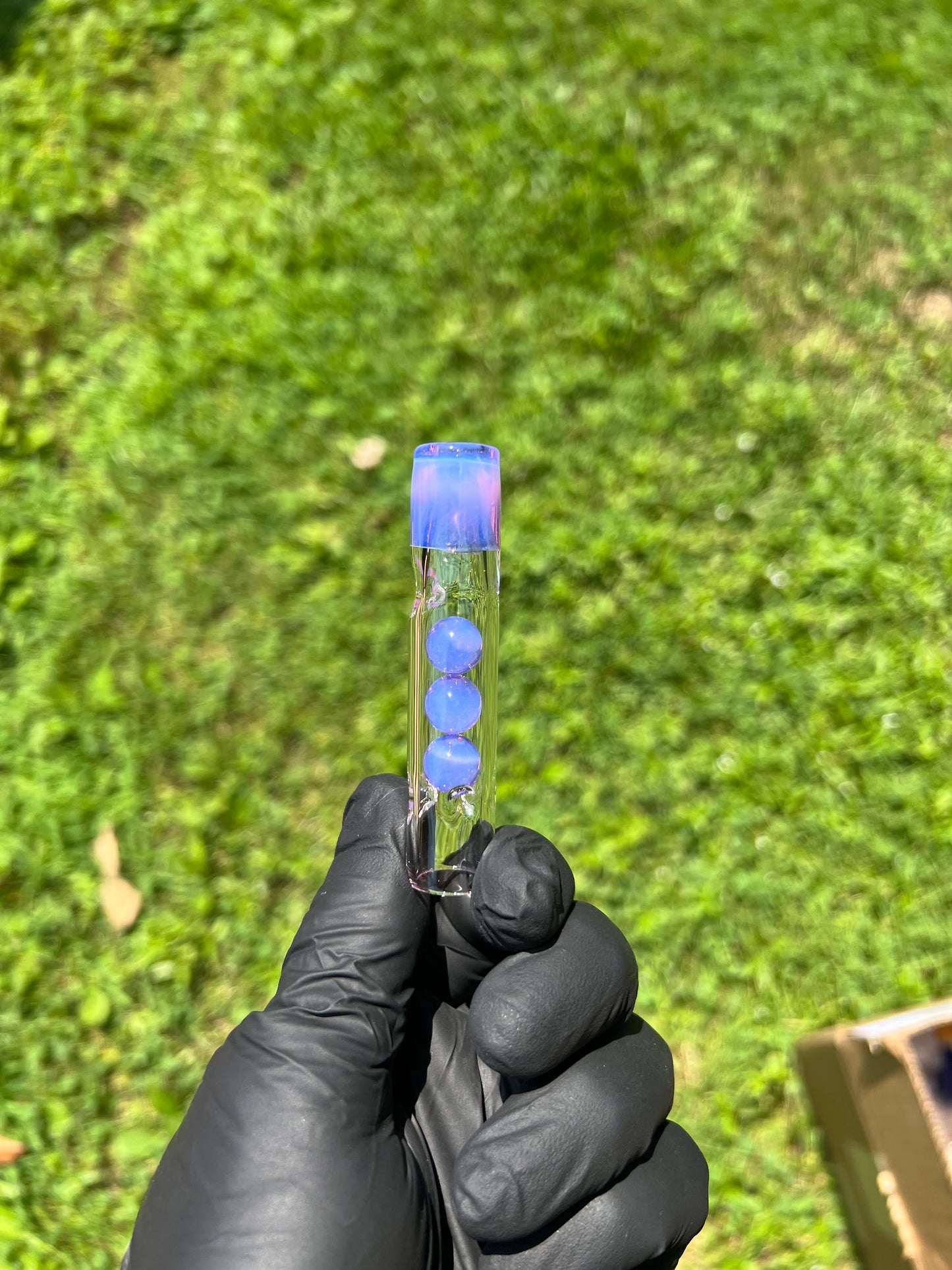 Tinymight Glass 3 Marble Stem w/ Color mouthpiece - Amethyst Opal