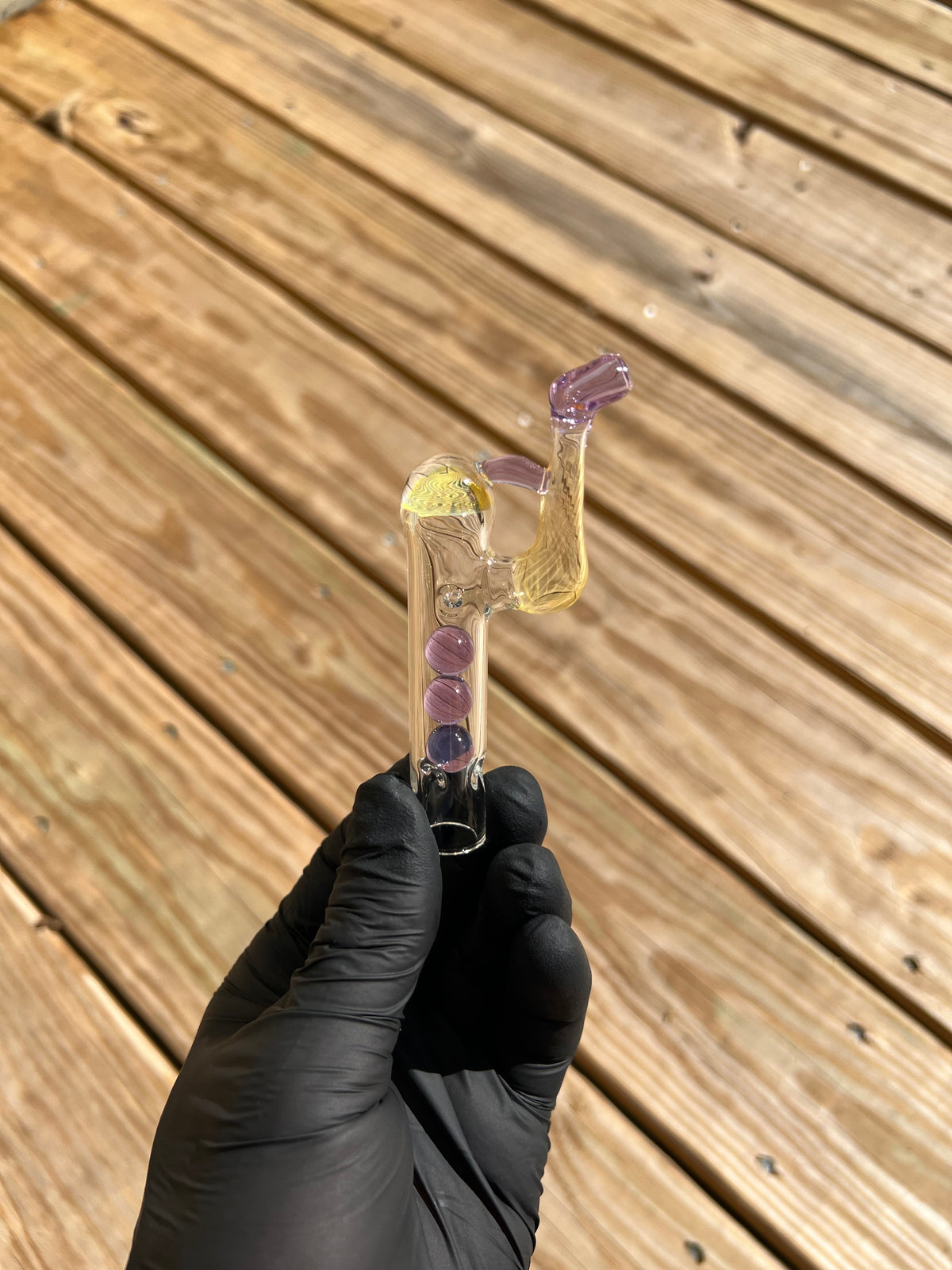 Tinymight Glass 3 Marble Stem implosion- Purple/ Fume