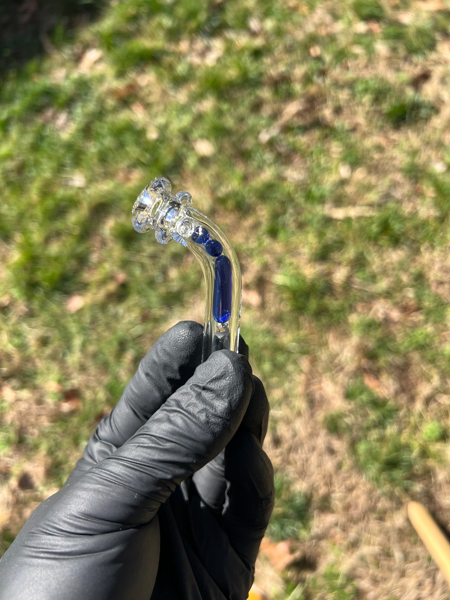 Potv Lobo/ One Glass terp pill/ marble stem w/ blown Mp - Cobalt