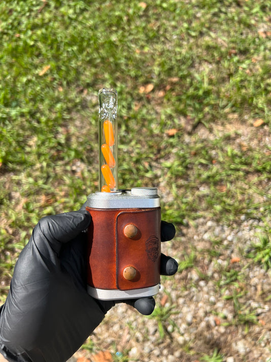 Tinymight Glass 4 Terp Pill Stem w/ dimpled mouthpiece - Orange