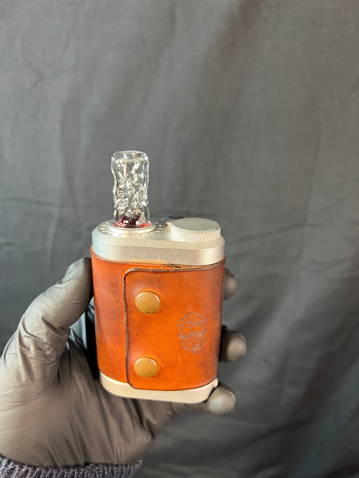 Tinymight Glass 2 Marble Stem w/dimpled mouthpiece - Red