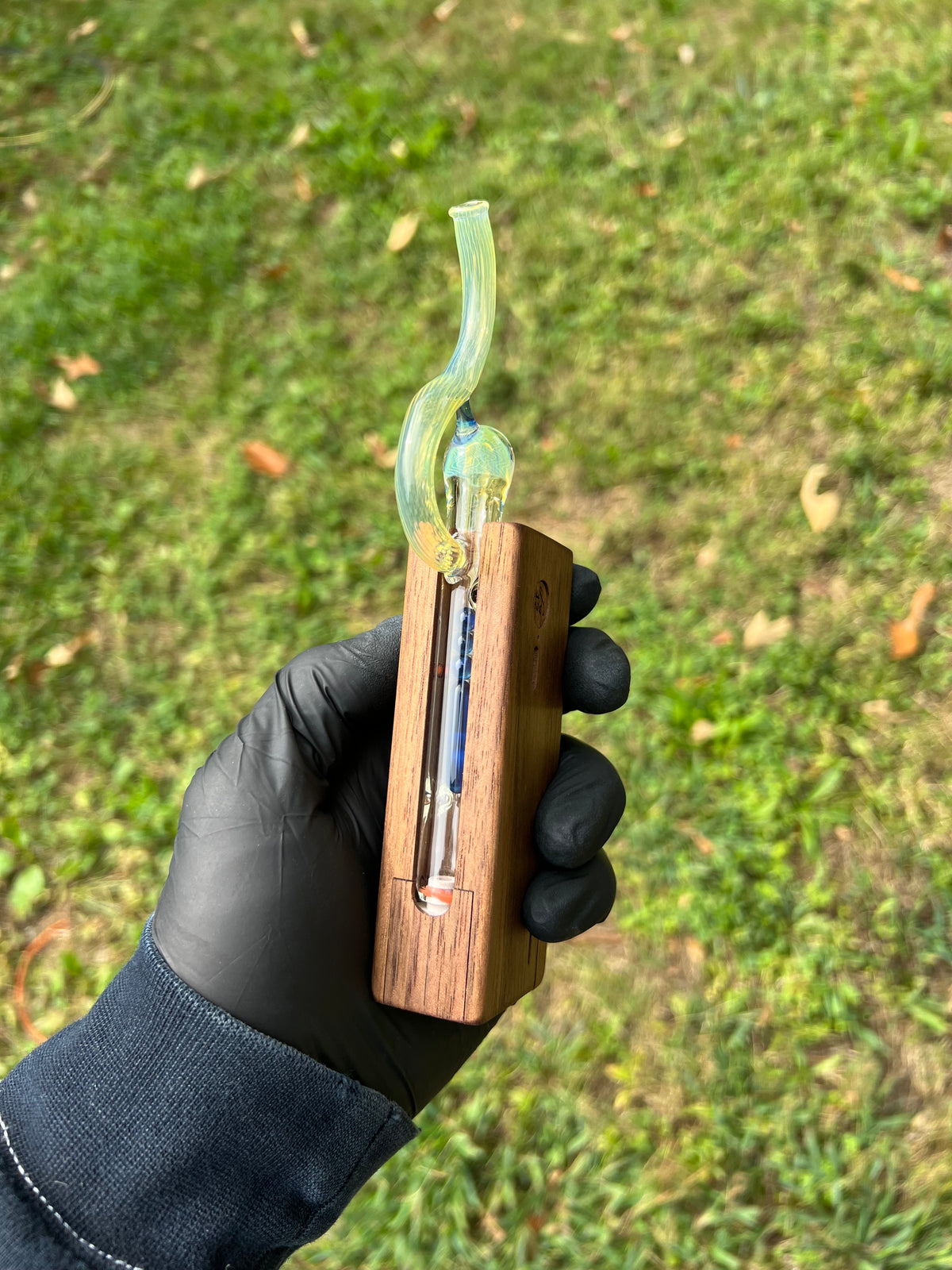 Firewood 11/12 Glass Terp Pill/ marble elegant stem- Fume/ Sapphire Opal