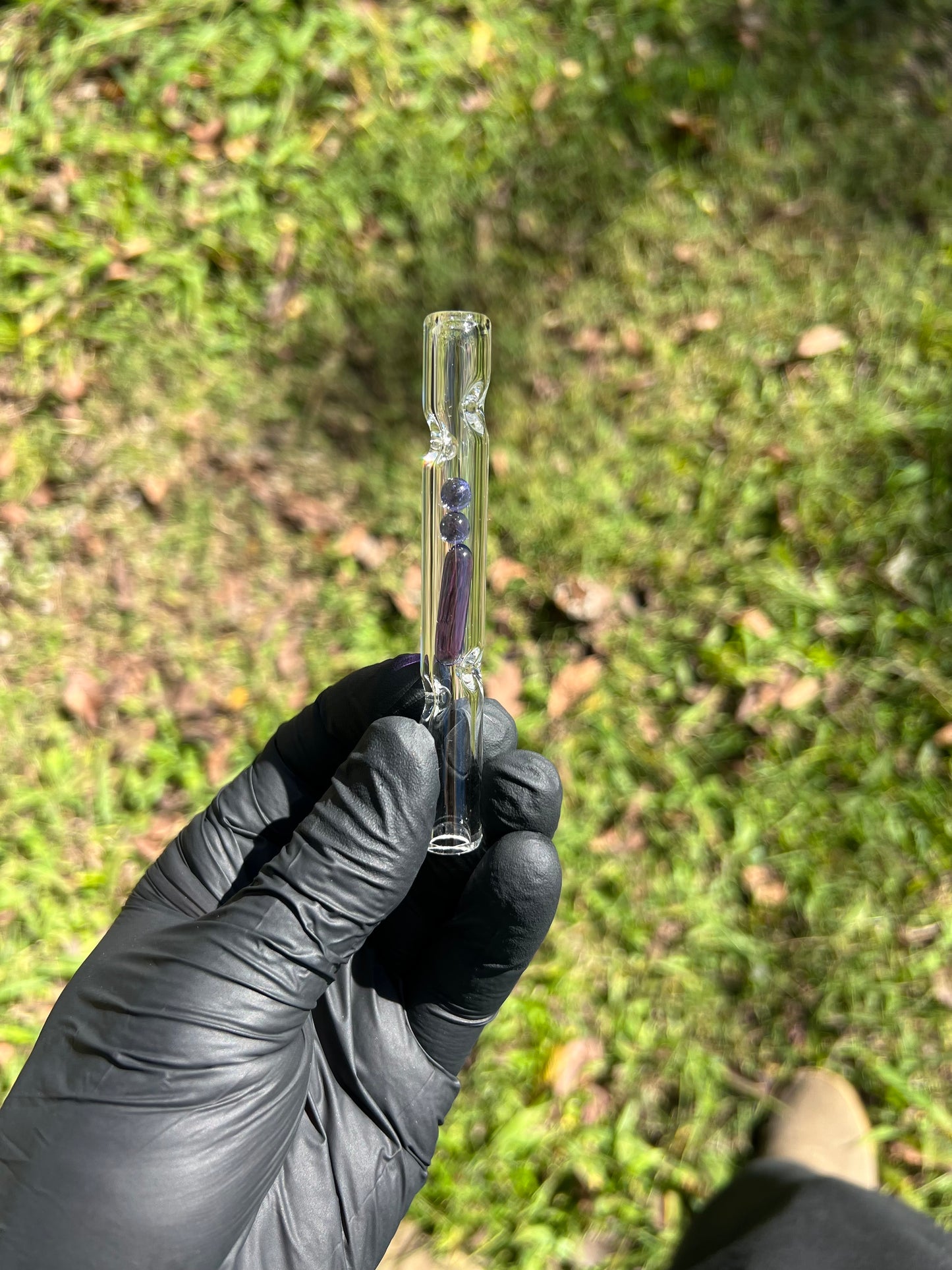 FAT X/ Dynavap Glass Terp Pill/ Marble Stem- Gold Purple #1