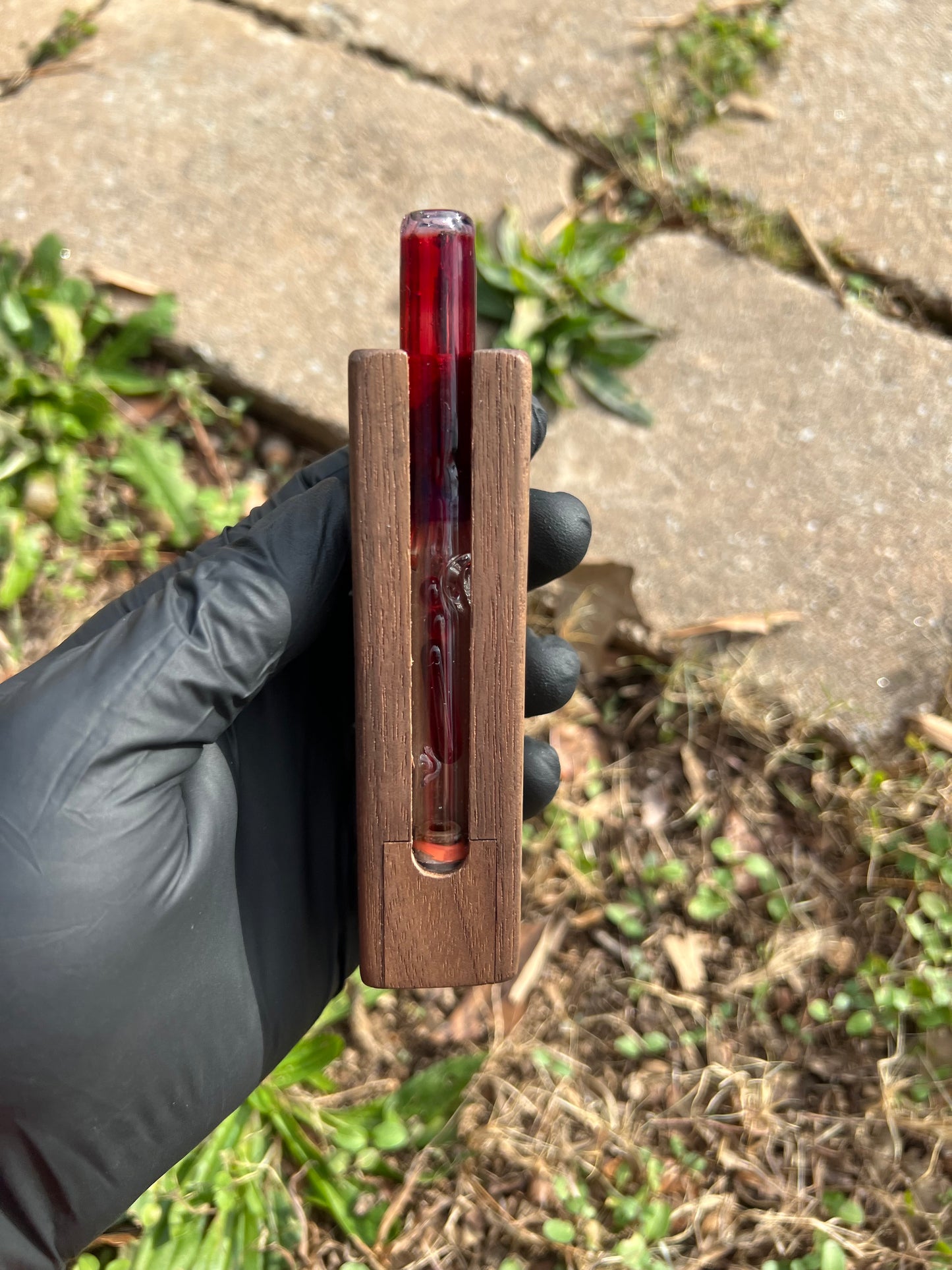 Firewood 11/ Dynavap Glass Terp Pill/ Marble Stem w/ color MP- Red/ dense amethyst opal
