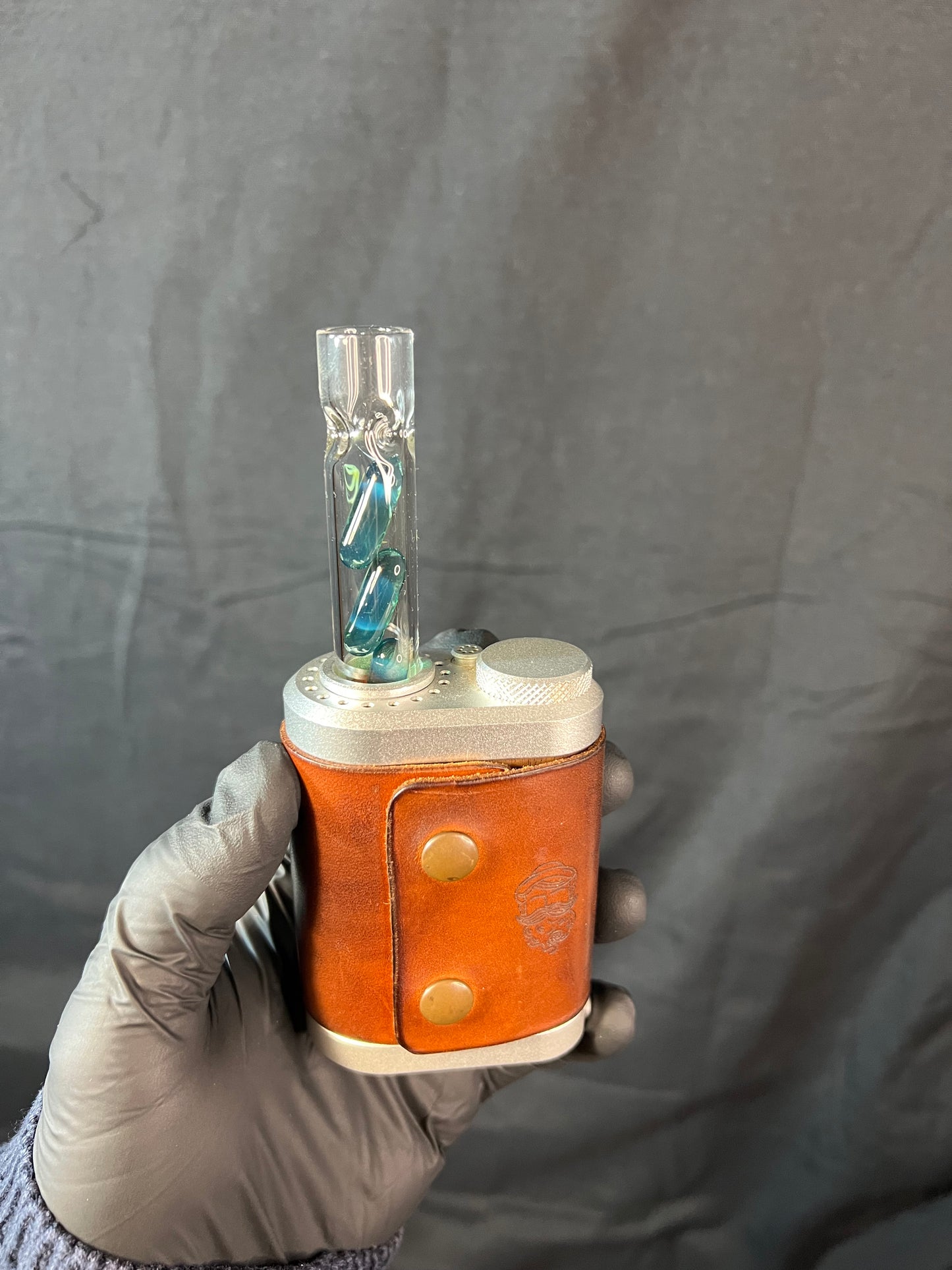 Tinymight Glass 3 Terp Pill Stem - blue waves Opal