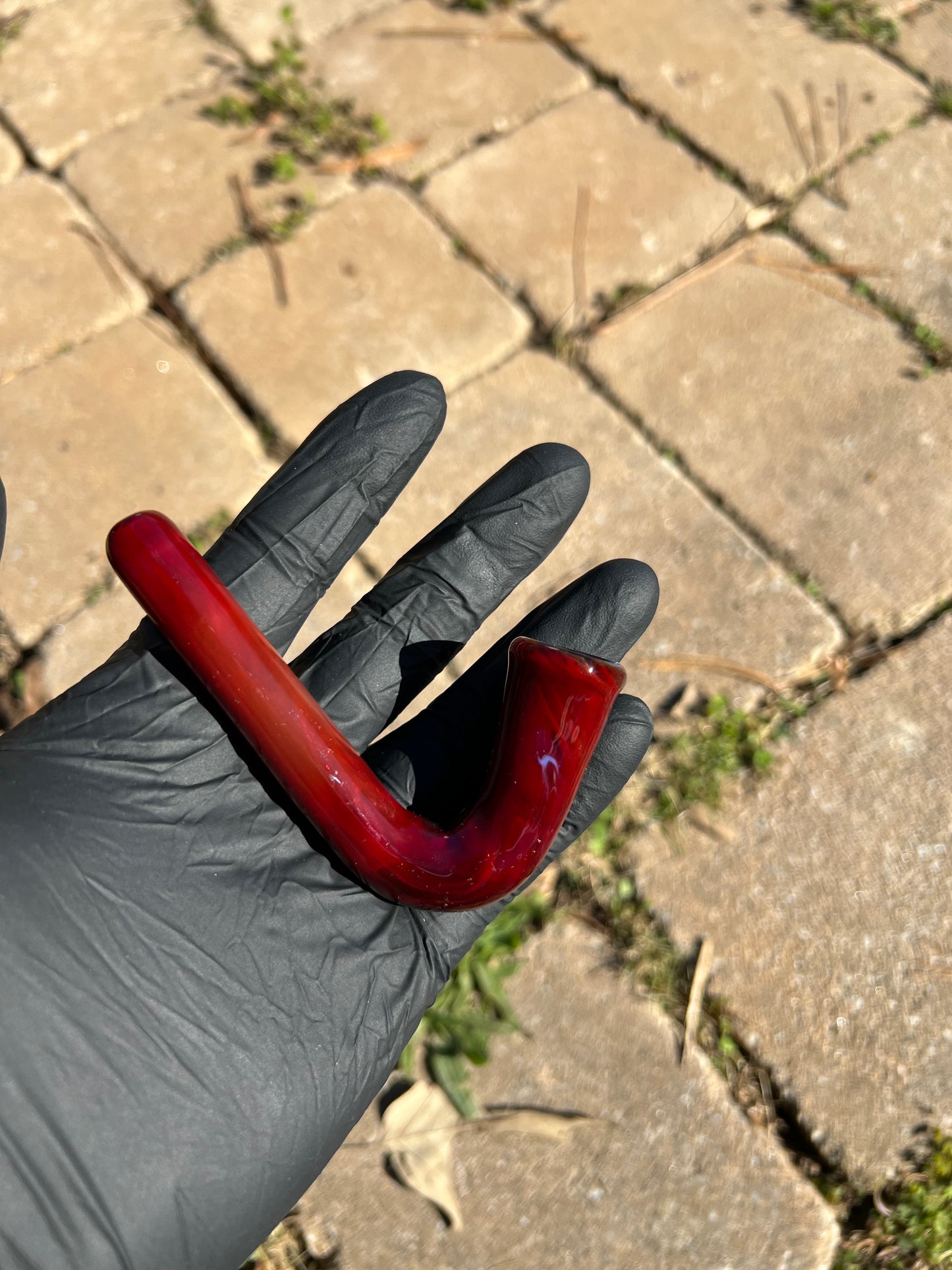 14mm Glass J hook - blue honey/ transparent phoenix