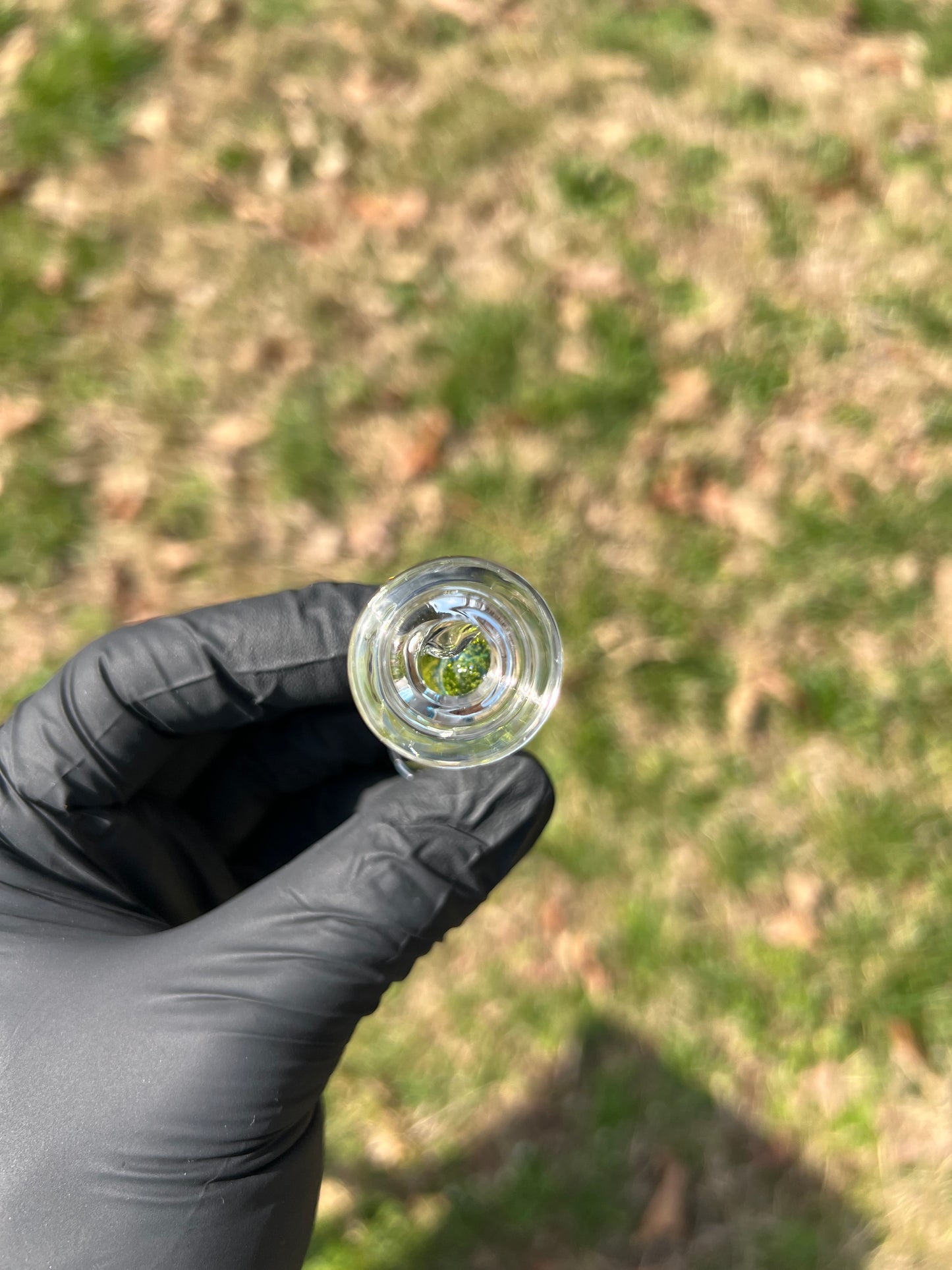 Frolic glass 2 marble curved stem - Limeade