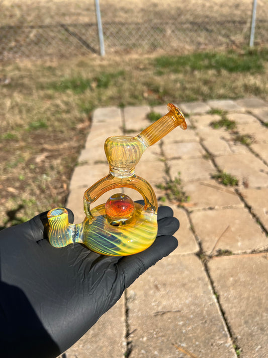 10mm stationary donut w marble - silver fume