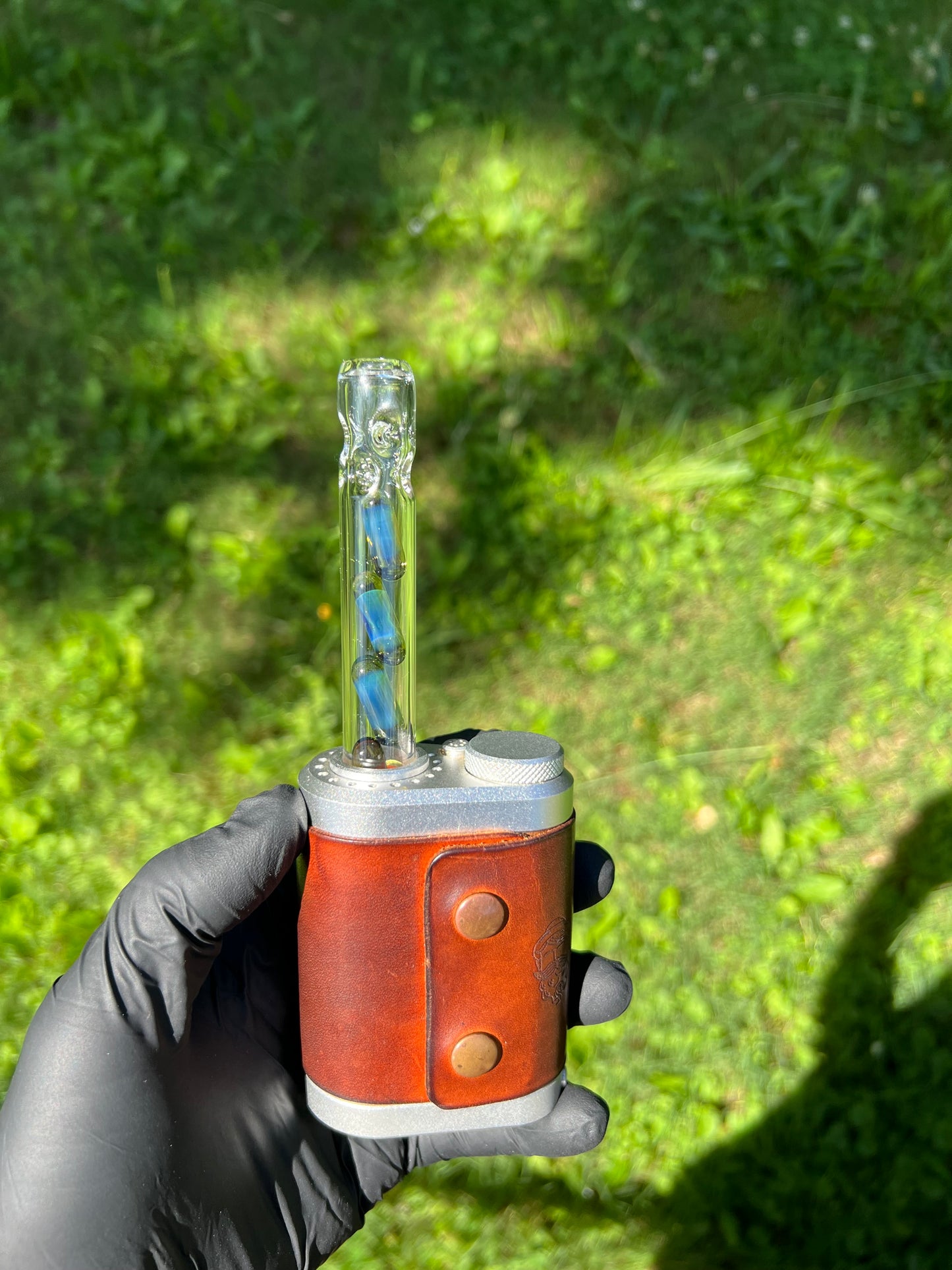 Tinymight Glass 4 Terp Pill Stem w/ dimpled mouthpiece - Nighshade