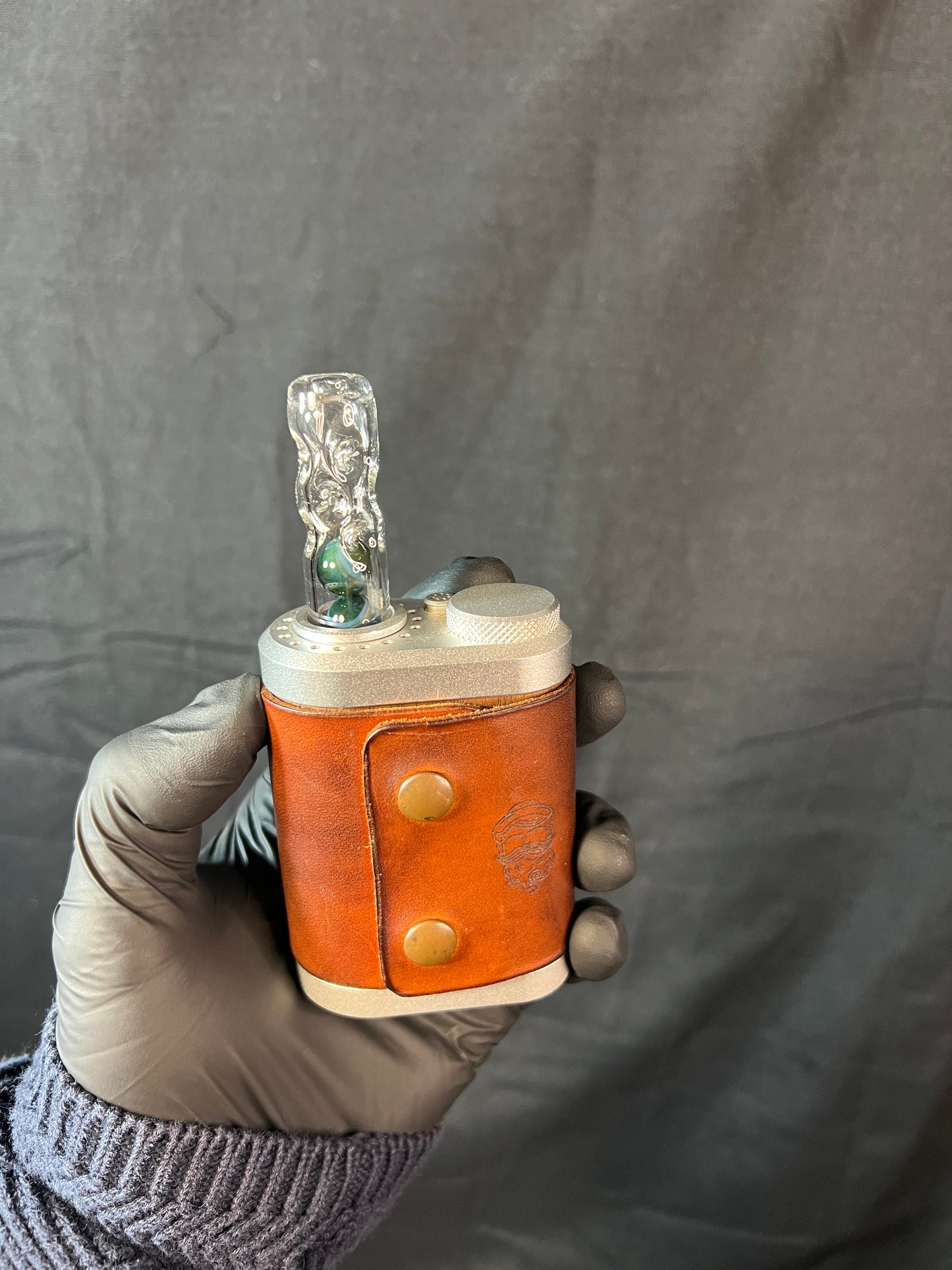 Tinymight Glass 3 Marble Stem w/dimpled mouthpiece - Blue Honey