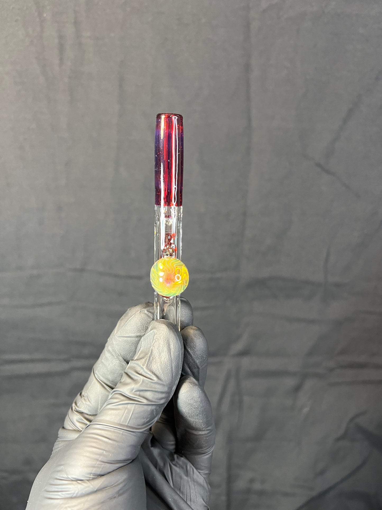 Firewood 11/ Dynavap Glass Terp Pill/ Marble Stem w/fume MP and marble- red/ dense purple amethyst