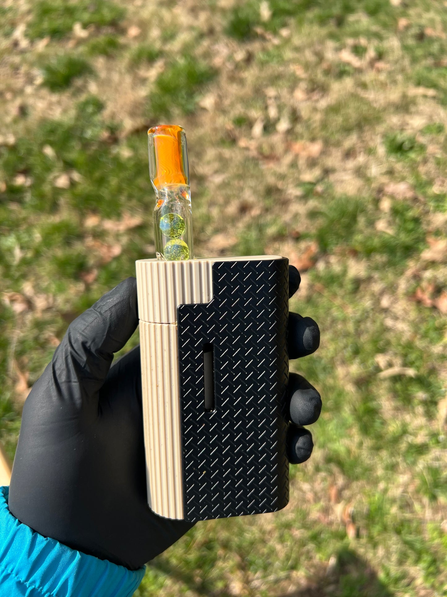 Frolic glass 2 marble stem w/ fume mp- Limeade