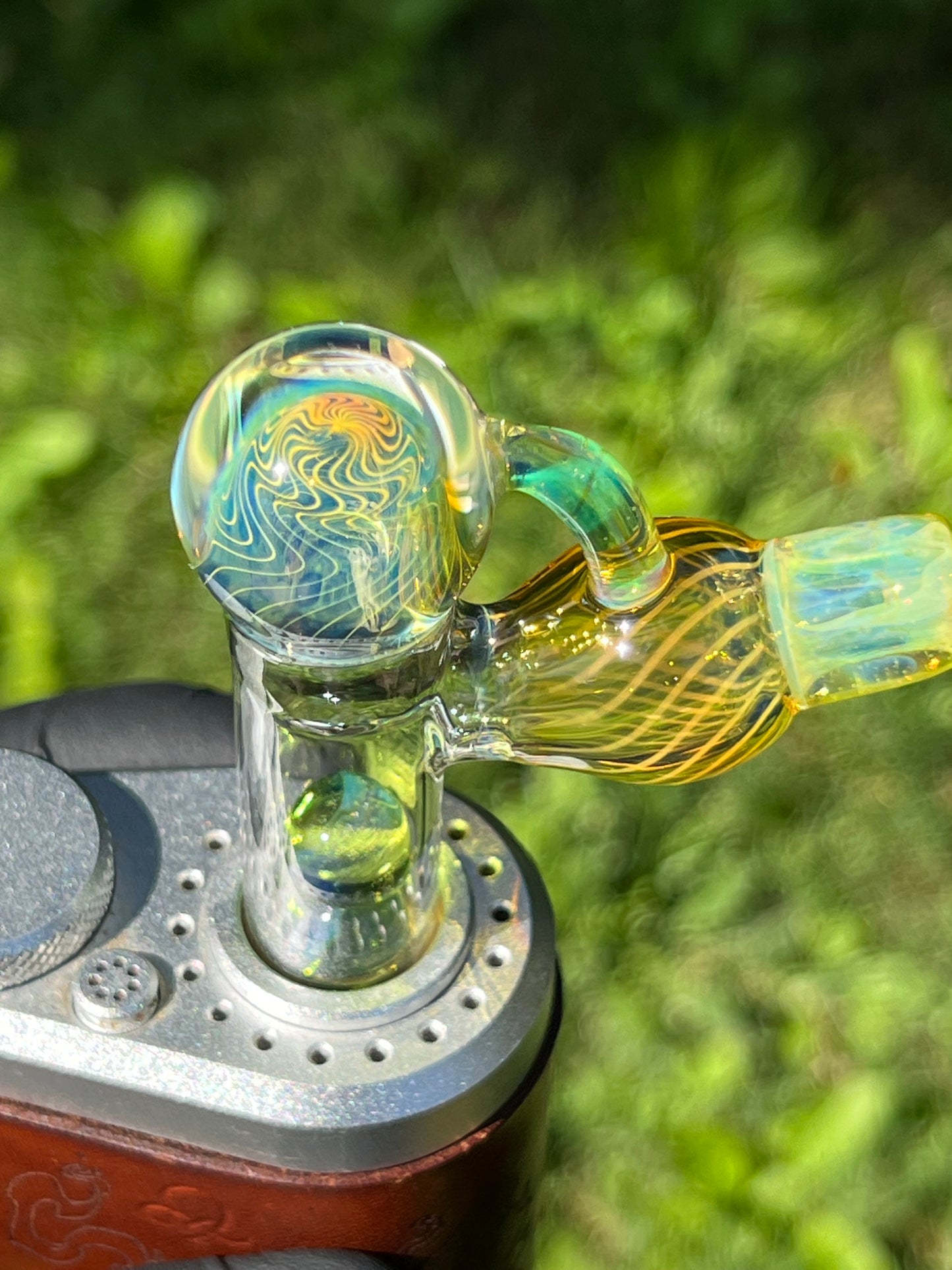 Tinymight Glass 3 Marble Stem implosion- Limeade #2